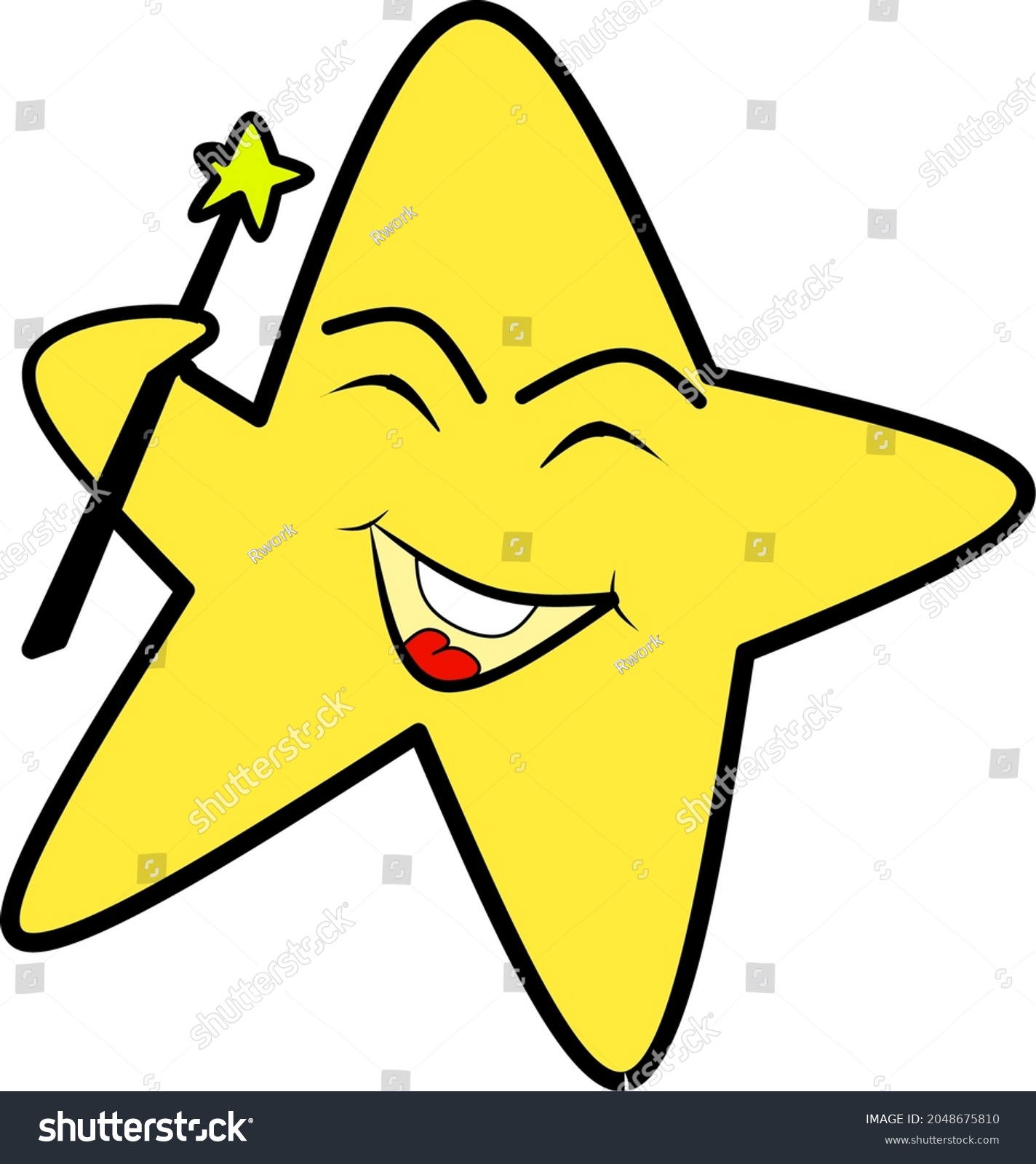 Vector Smiling Star Illustration Stock Vector Royalty Free 2048675810