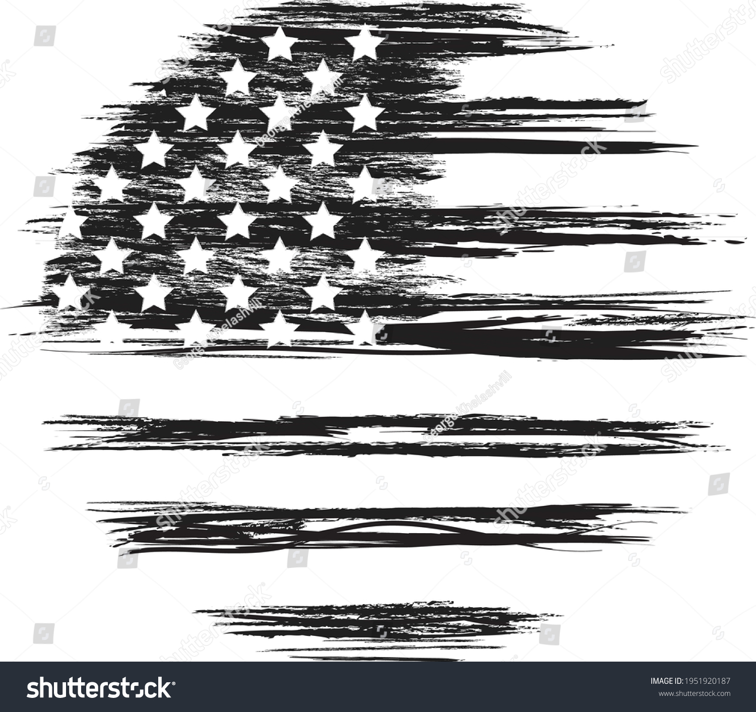 Vector Distressed American Flag Stock Vector (Royalty Free) 1951920187 ...