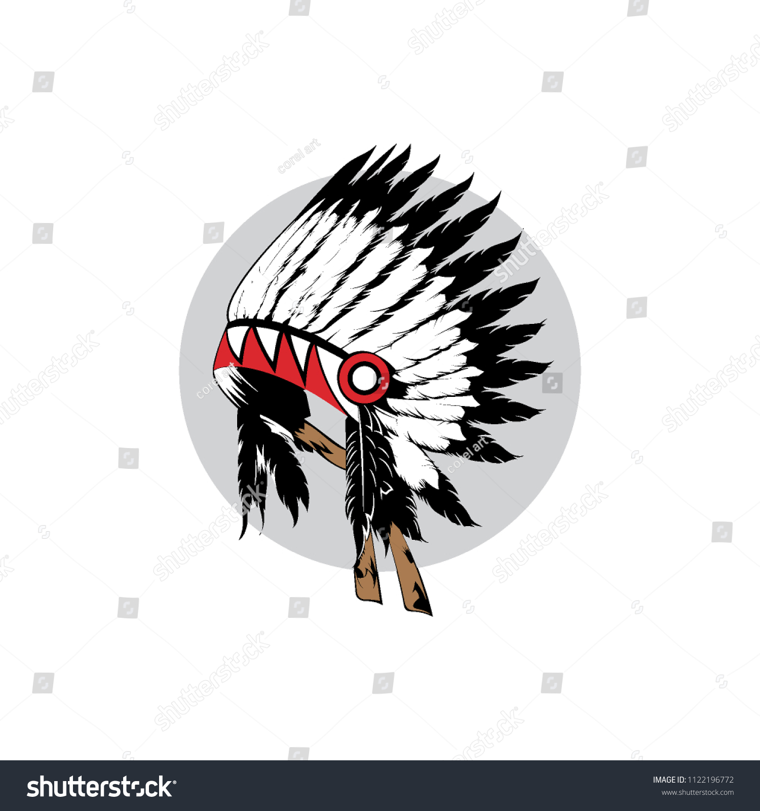 Vector Native Americans Stock Vector (Royalty Free) 1122196772