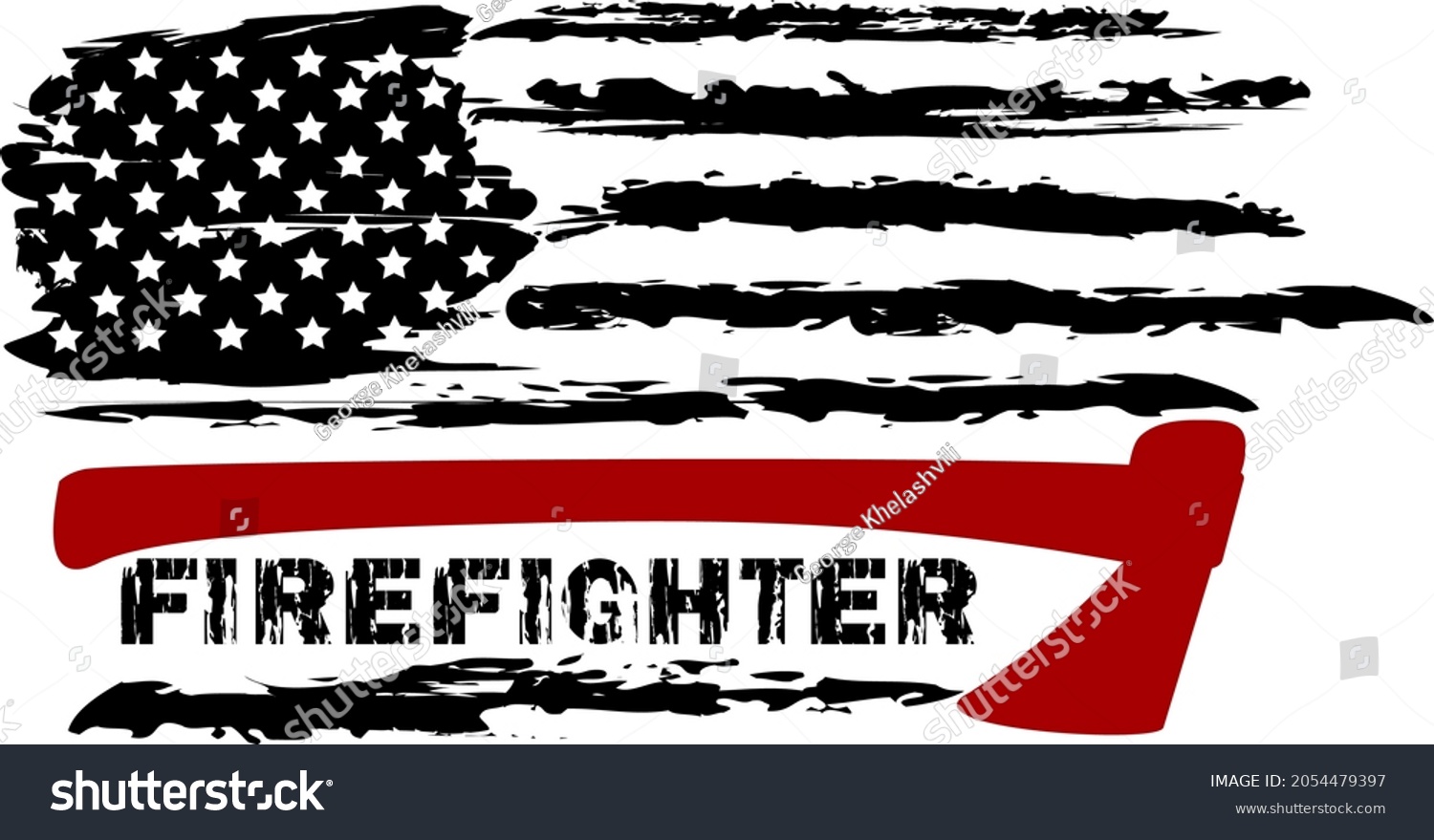 SVG of Vector of the usa distressed firefighter flag svg