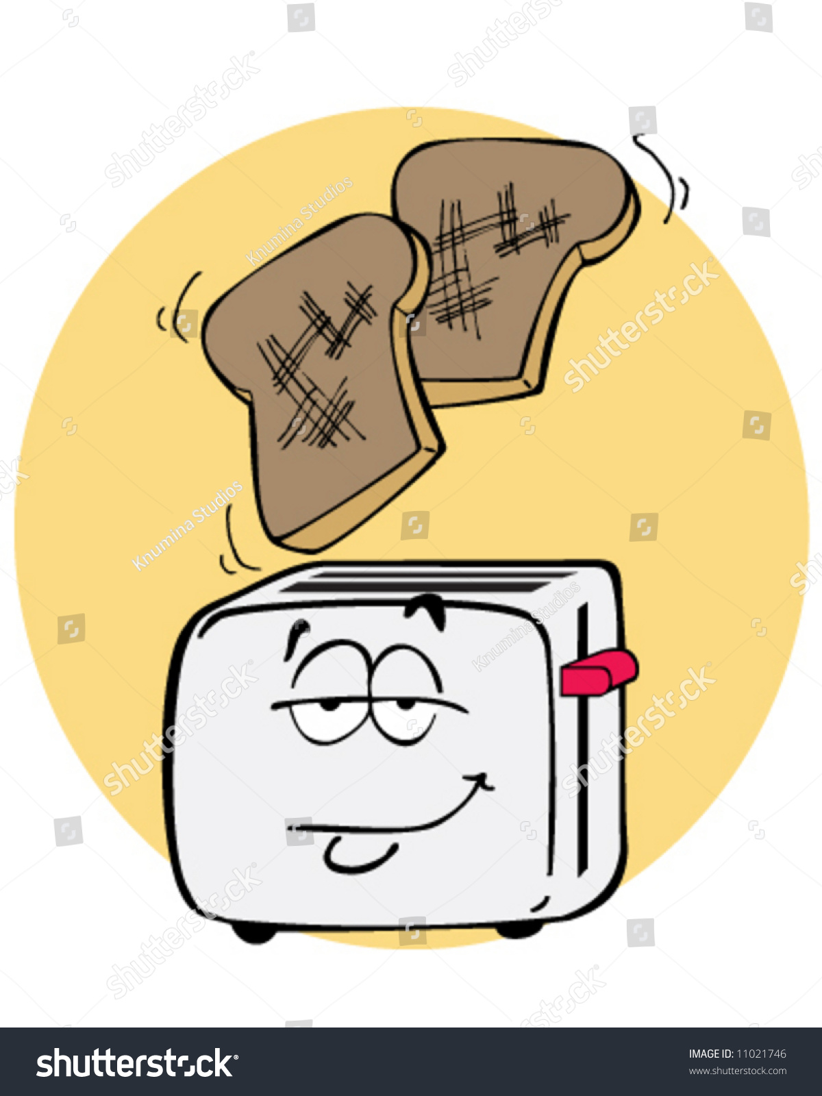 Vector Toast Popping Out Cartoon Toaster Stock Vector Royalty Free