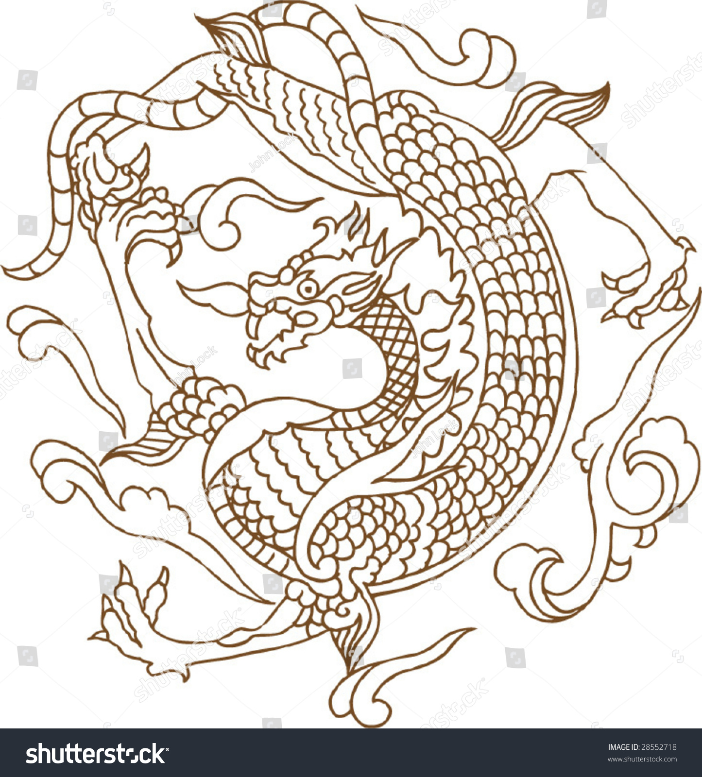 Vector Of Traditional Chinese Dragon Pattern - 28552718 : Shutterstock