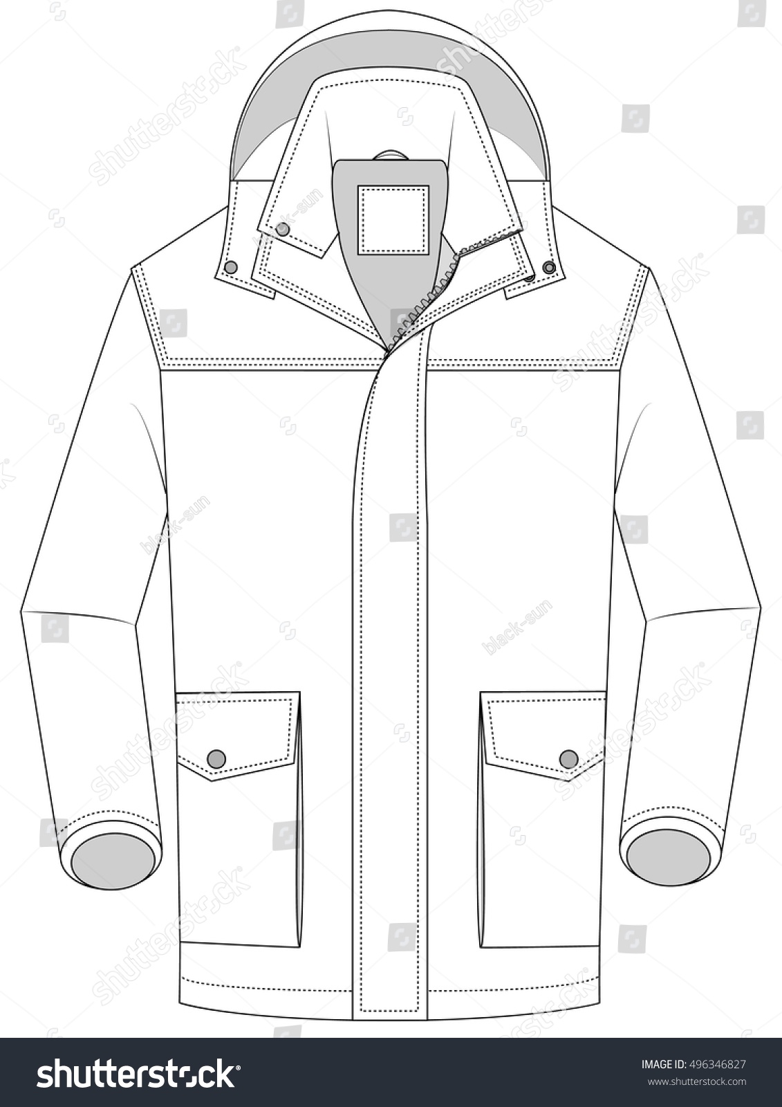 Vector Winter Jacket Man S Winter Stock Vector 496346827 - Shutterstock
