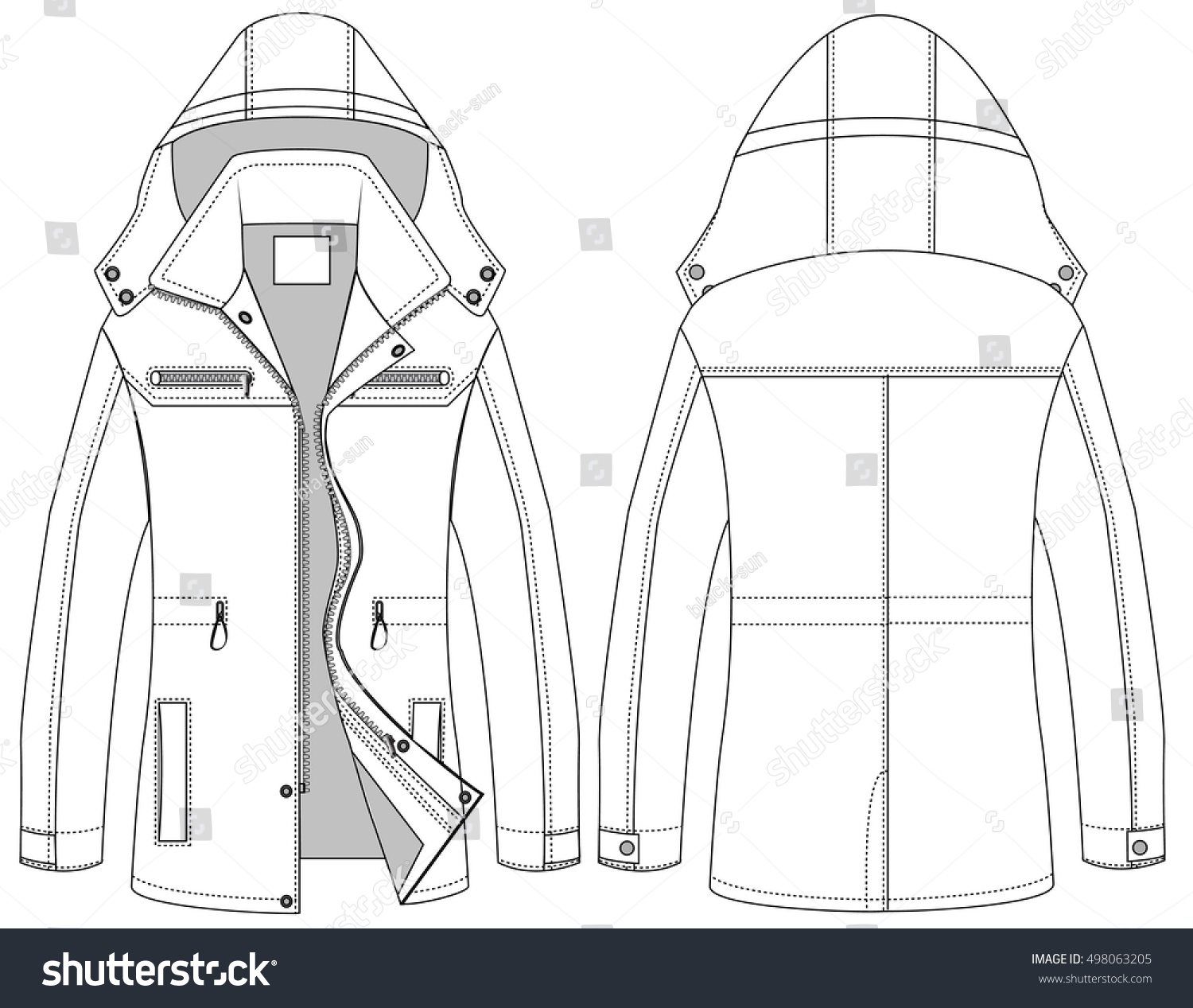 Vector Winter Jacket Mens Coat Stock Vector 498063205 - Shutterstock