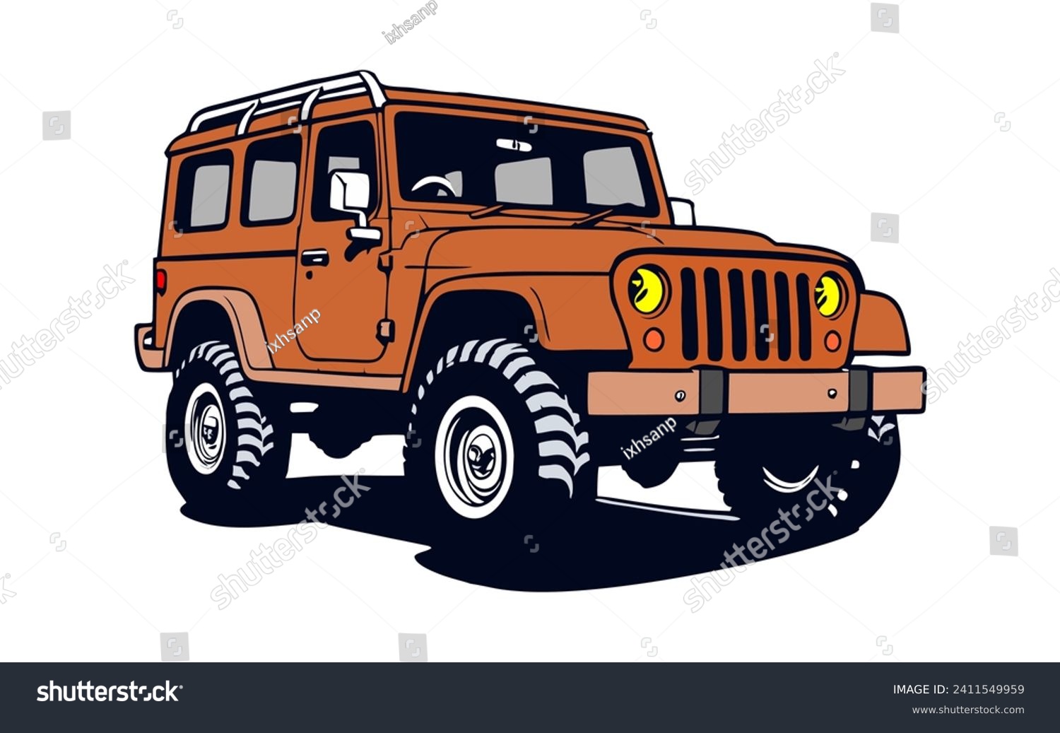 SVG of vector off road 4x4 car drawing, black and white, vintage style, vector car for t-shirt design, Off road car illustration svg