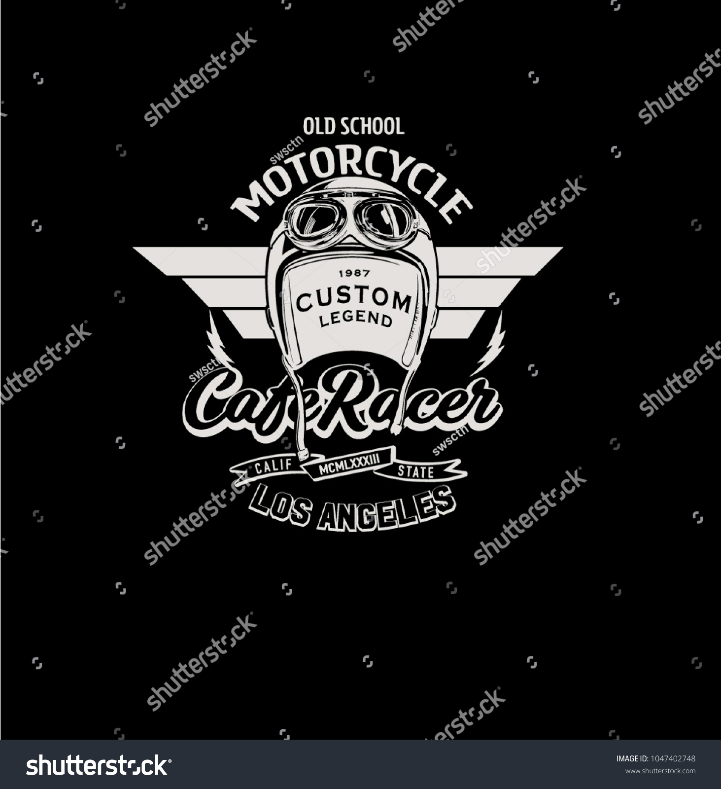 Vector Old School Racing Helmet Illustration Stock Vector (Royalty Free ...