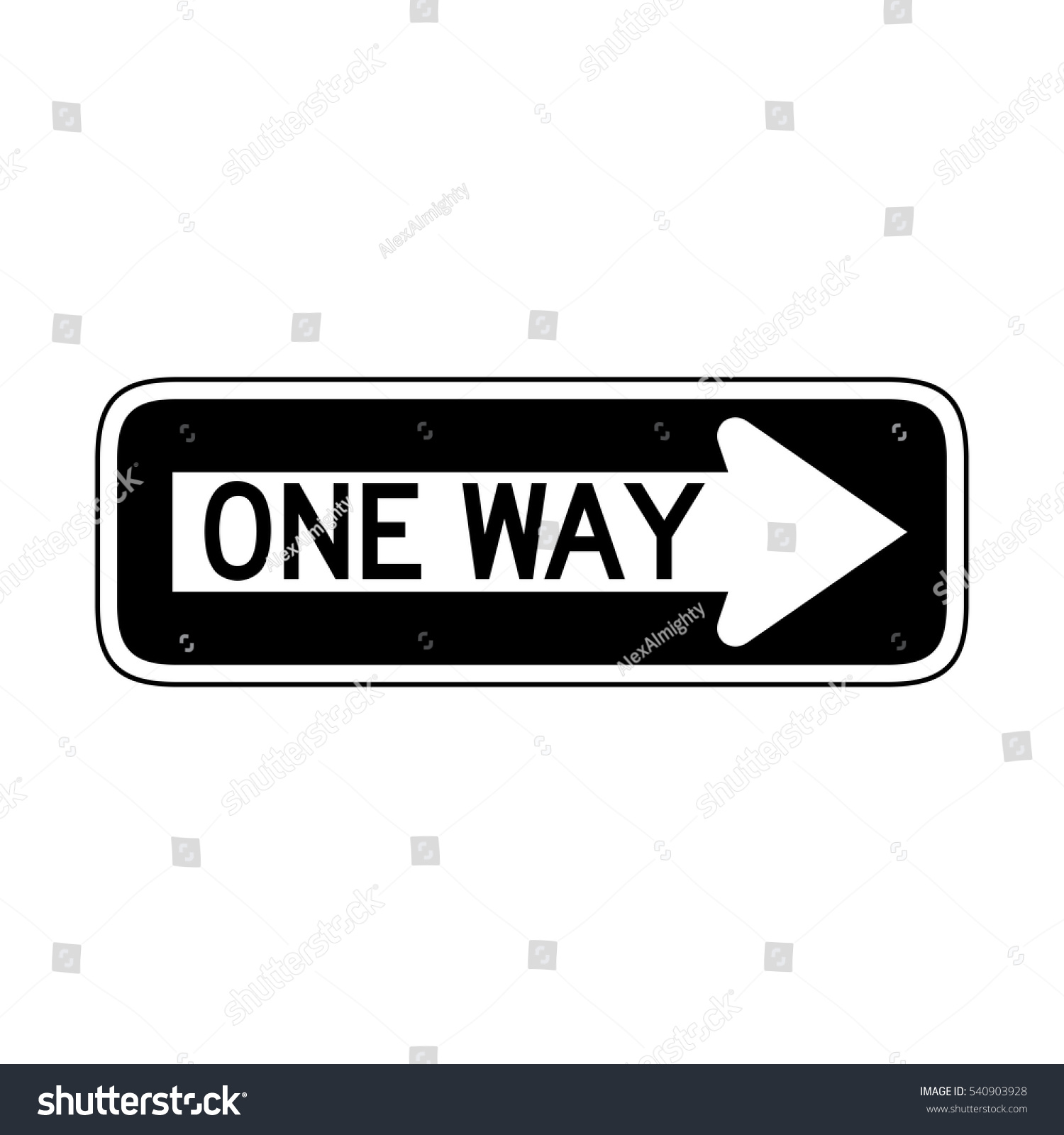 Vector One Way Sign Icon Stock Vector (Royalty Free) 540903928 ...