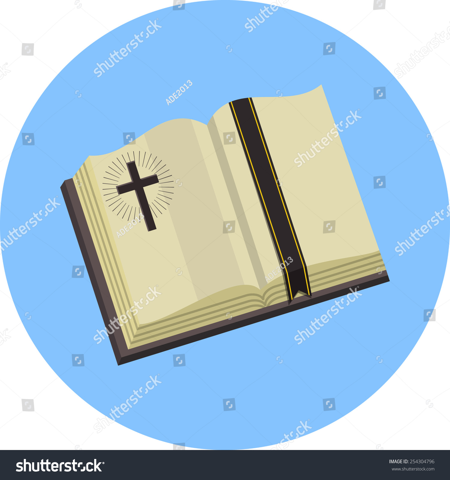 Vector Open Bible Flat Illustration Stock Vector (Royalty Free) 254304796