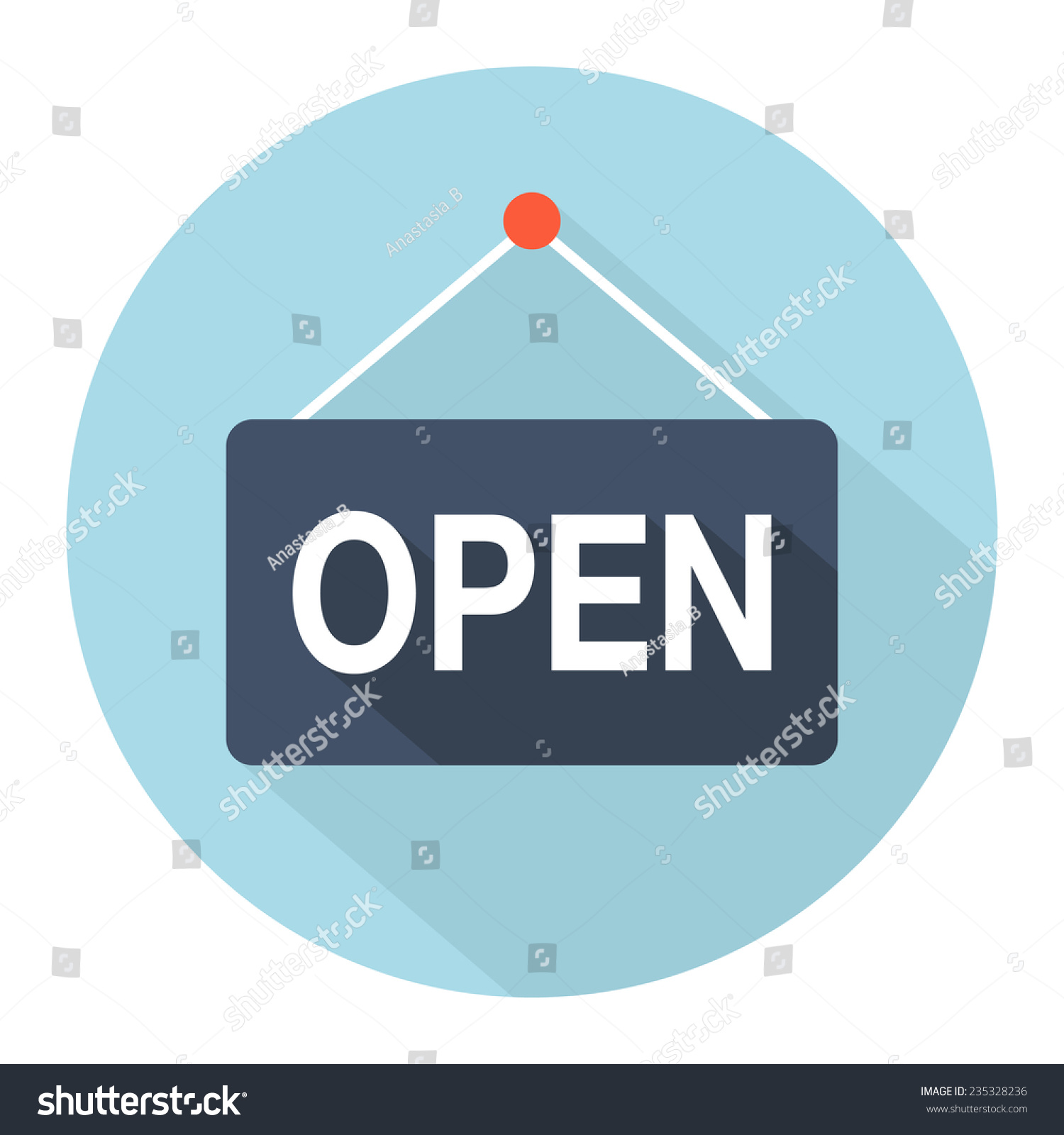 Vector Open Door Sign Label Text Stock Vector Royalty Free