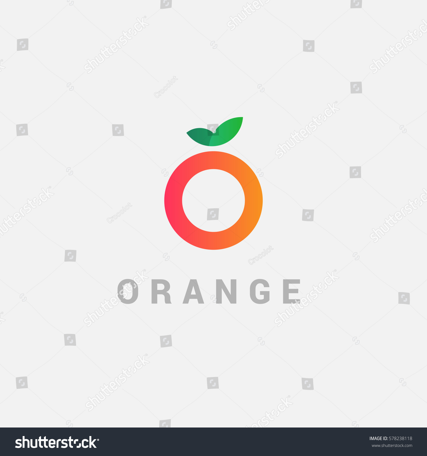 Vector Orange Logo Modern Flat Style Stock Vector (Royalty Free ...