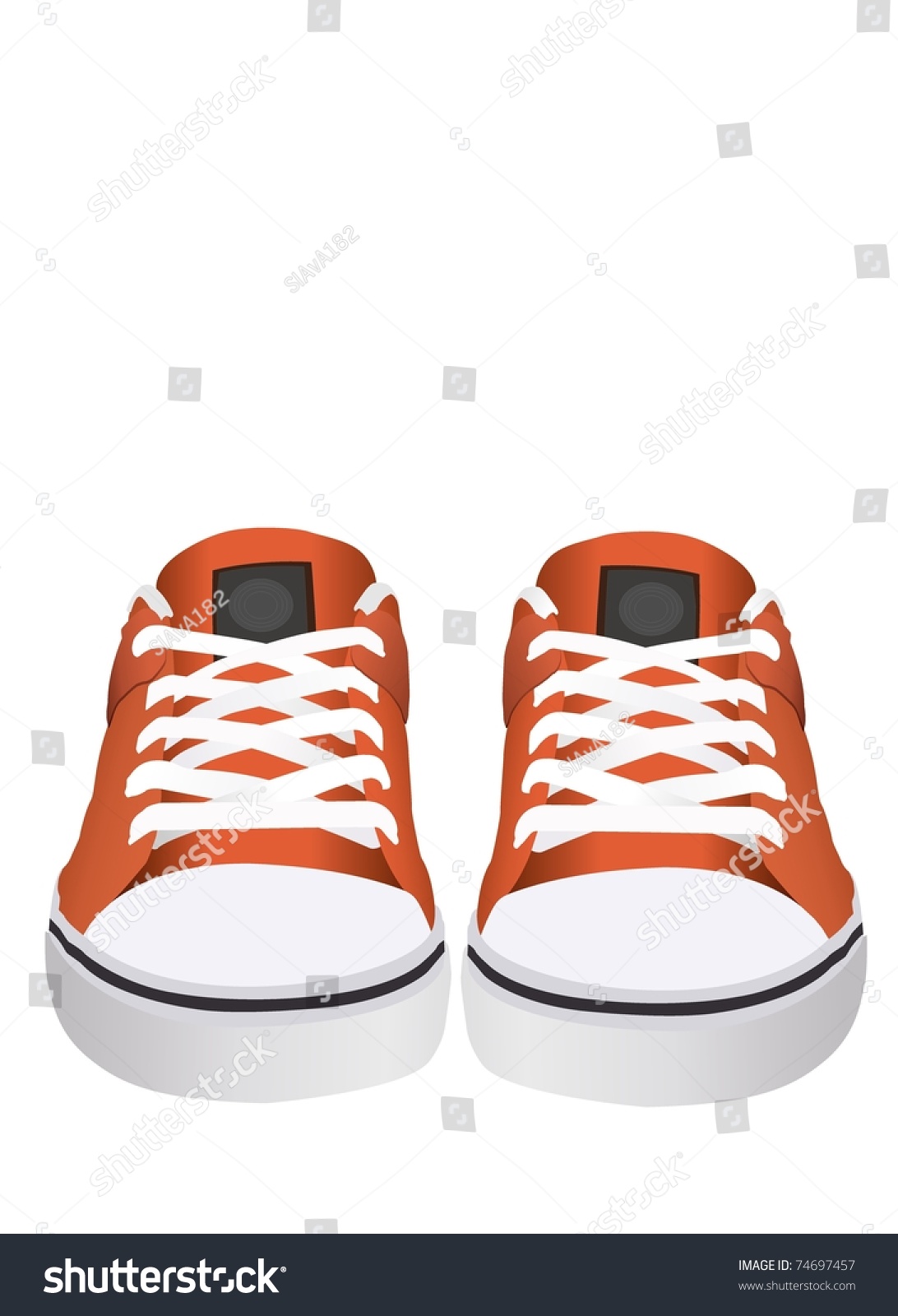 Vector Orange Sneakers - 74697457 : Shutterstock
