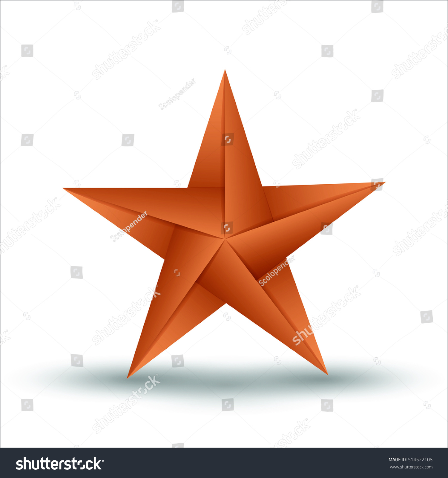 Vector Origami Paper Star Icon Stock Vector (Royalty Free) 514522108