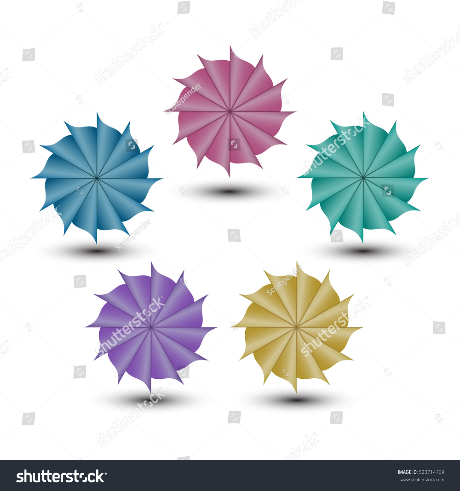 Vector Origami Paper Star Icon Collection Stock Vector (Royalty Free ...