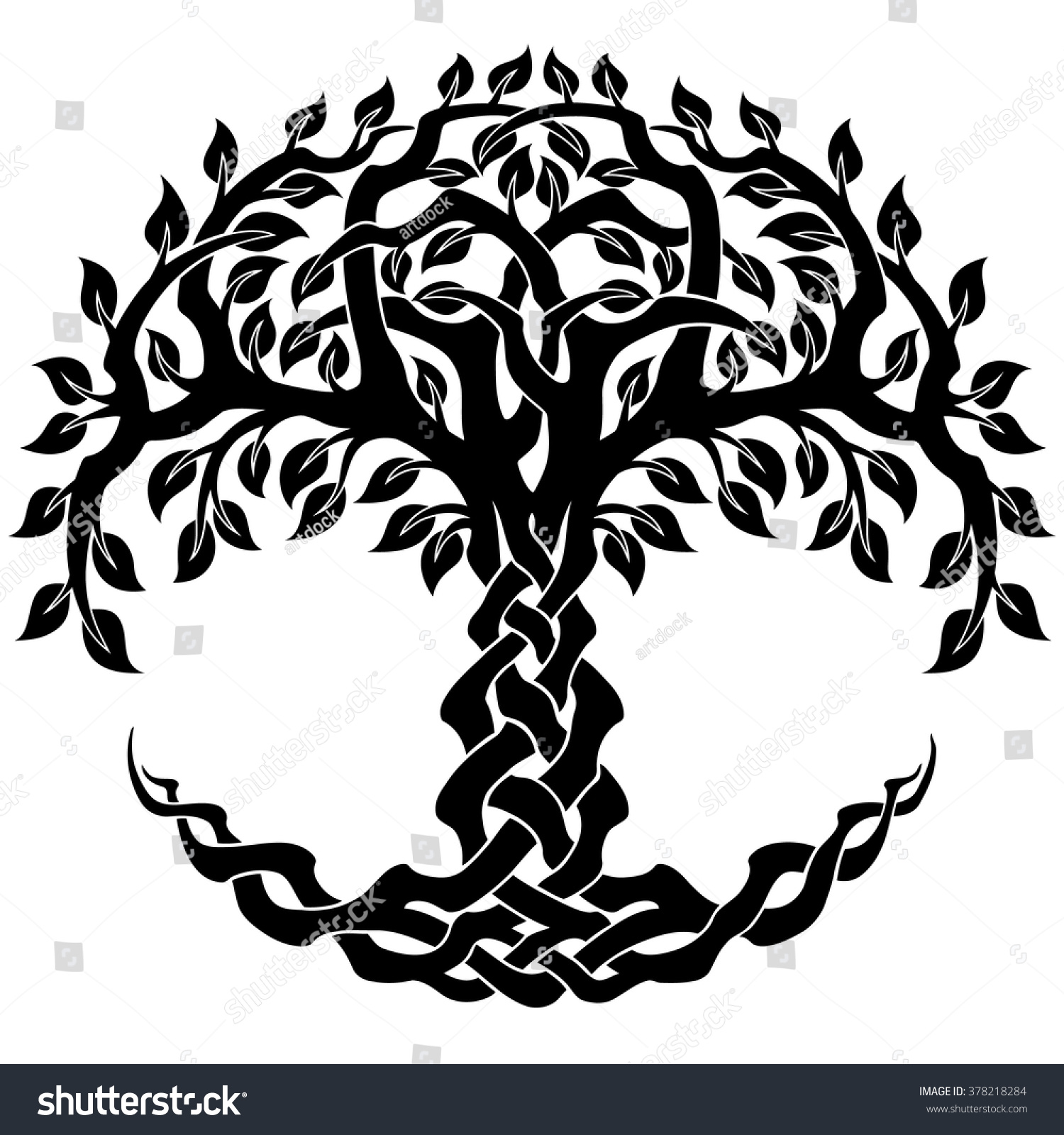 Vector Ornament, Decorative Celtic Tree Of Life - 378218284 : Shutterstock