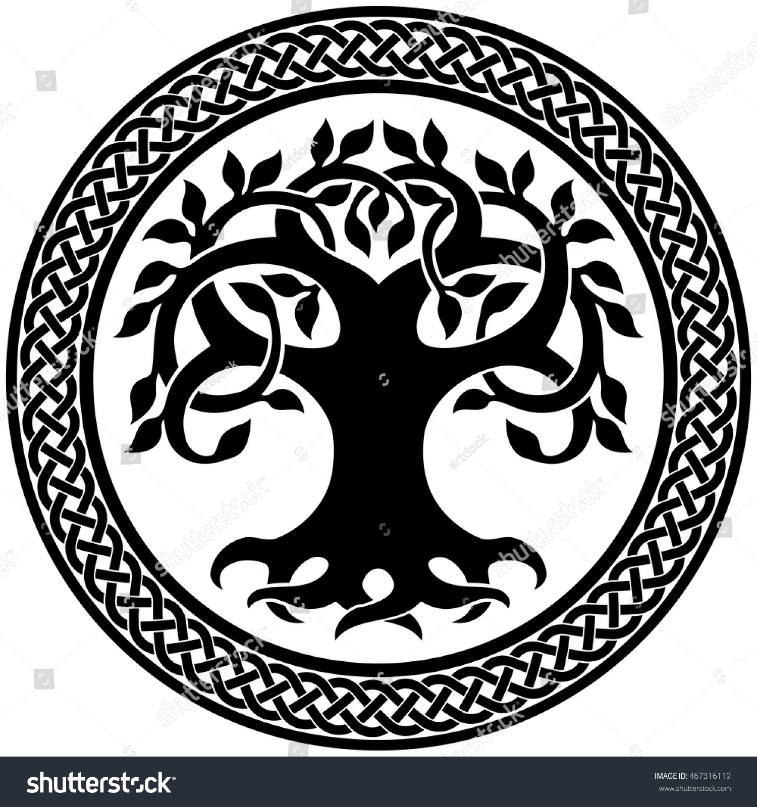 Vector Ornament Decorative Round Celtic Tree Vector De Stock (libre De ...