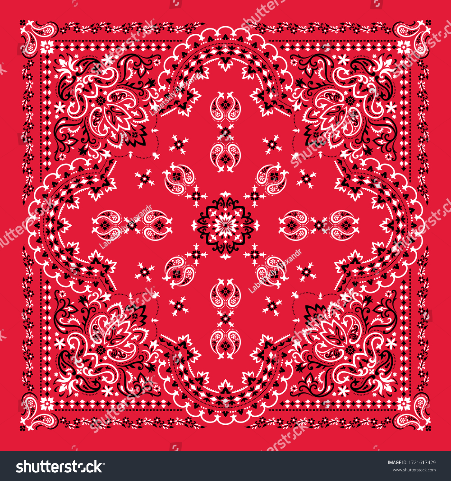 SVG of Vector ornament paisley Bandana Print. Silk neck scarf or kerchief square pattern design style, best motive for print on fabric or papper. svg