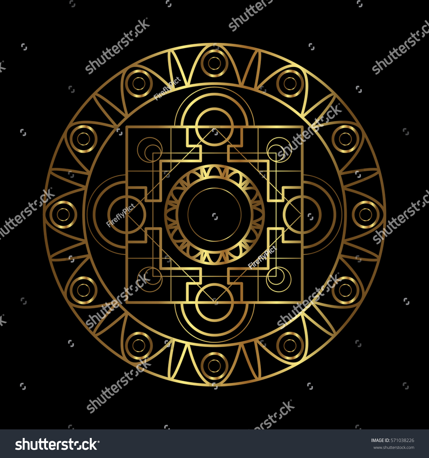 Vector Ornamental Buddhist Symbol Ethnic Art Stock Vector 571038226 ...