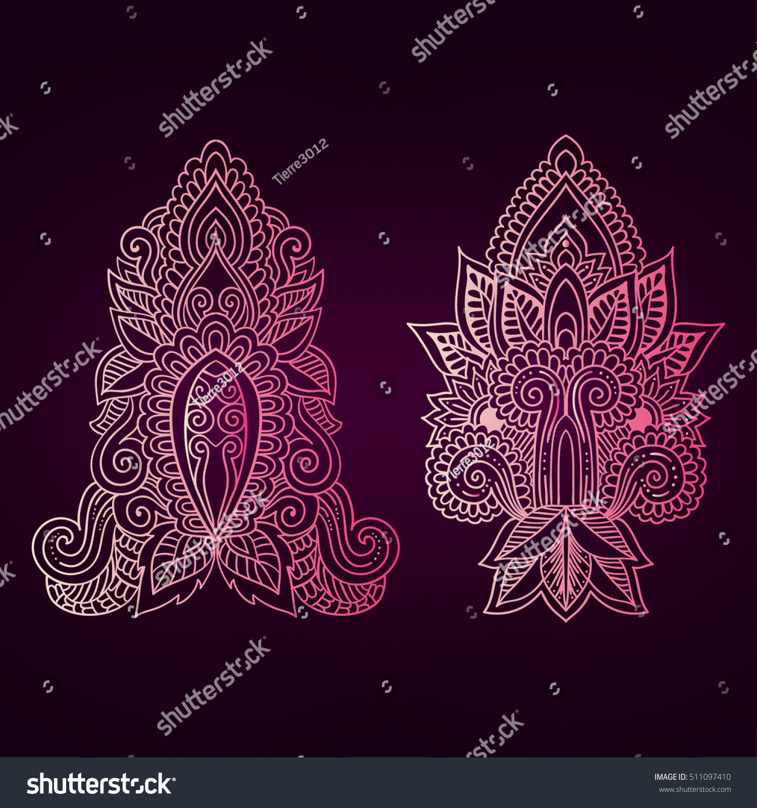 Vector Ornamental Lotus Flower Ethnic Art Stock Vector Royalty Free 511097410