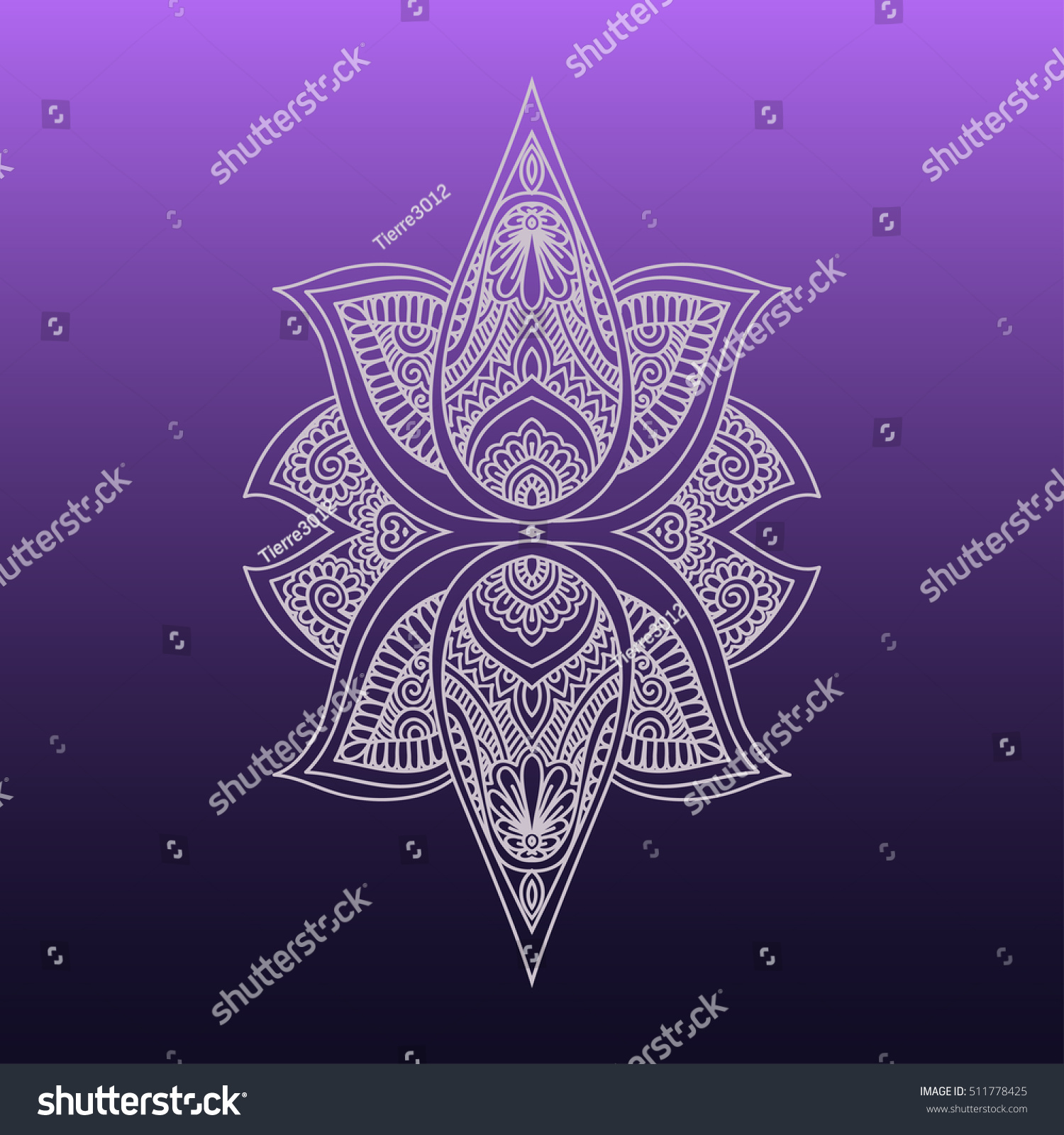 Vector Ornamental Lotus Flower Ethnic Art Stock Vector Royalty Free 511778425 Shutterstock