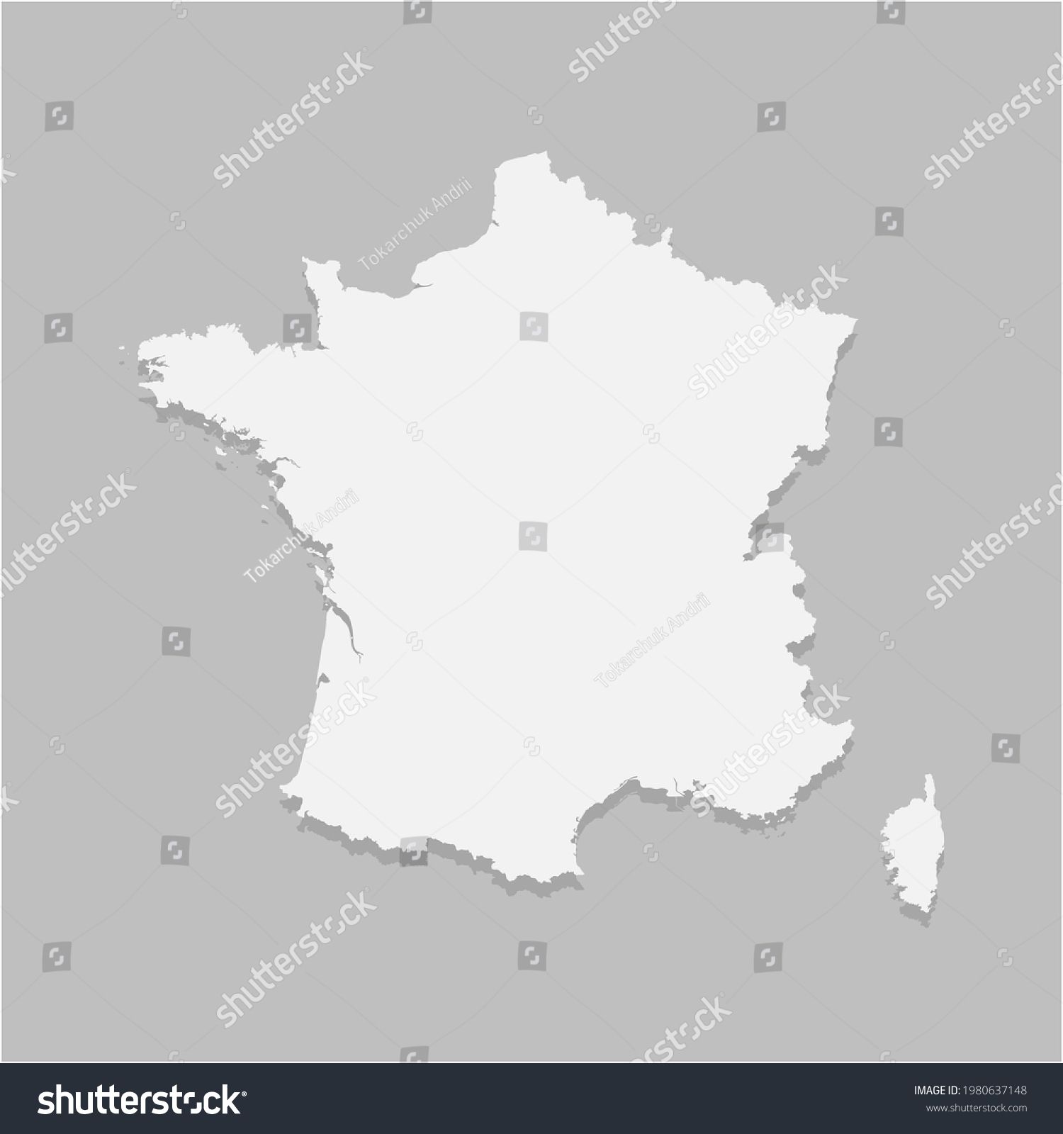 Vector Outline Border Map France Isolated Stock Vector (Royalty Free ...