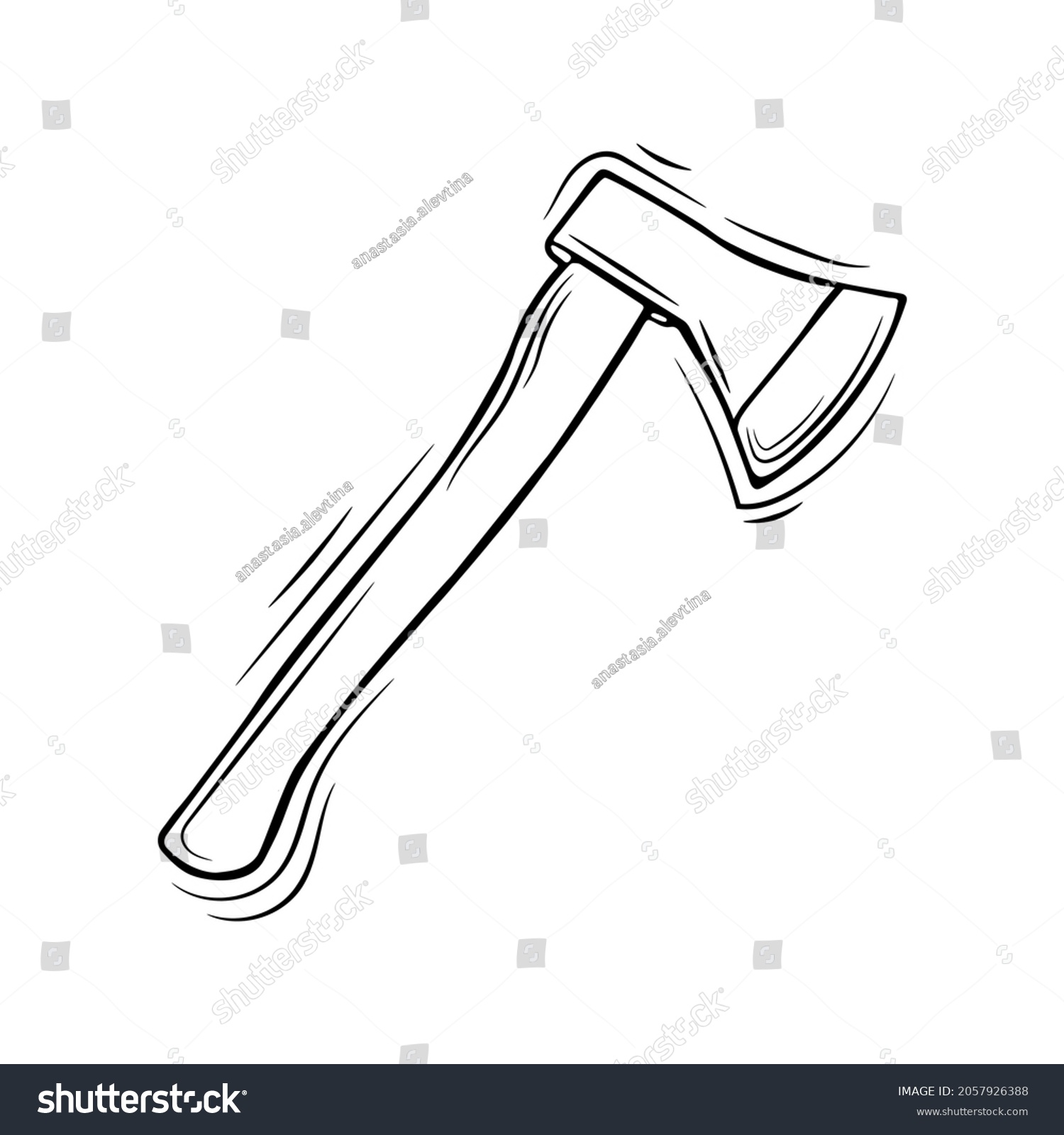 Vector Outline Drawing Ax Stock Vector (Royalty Free) 2057926388 ...