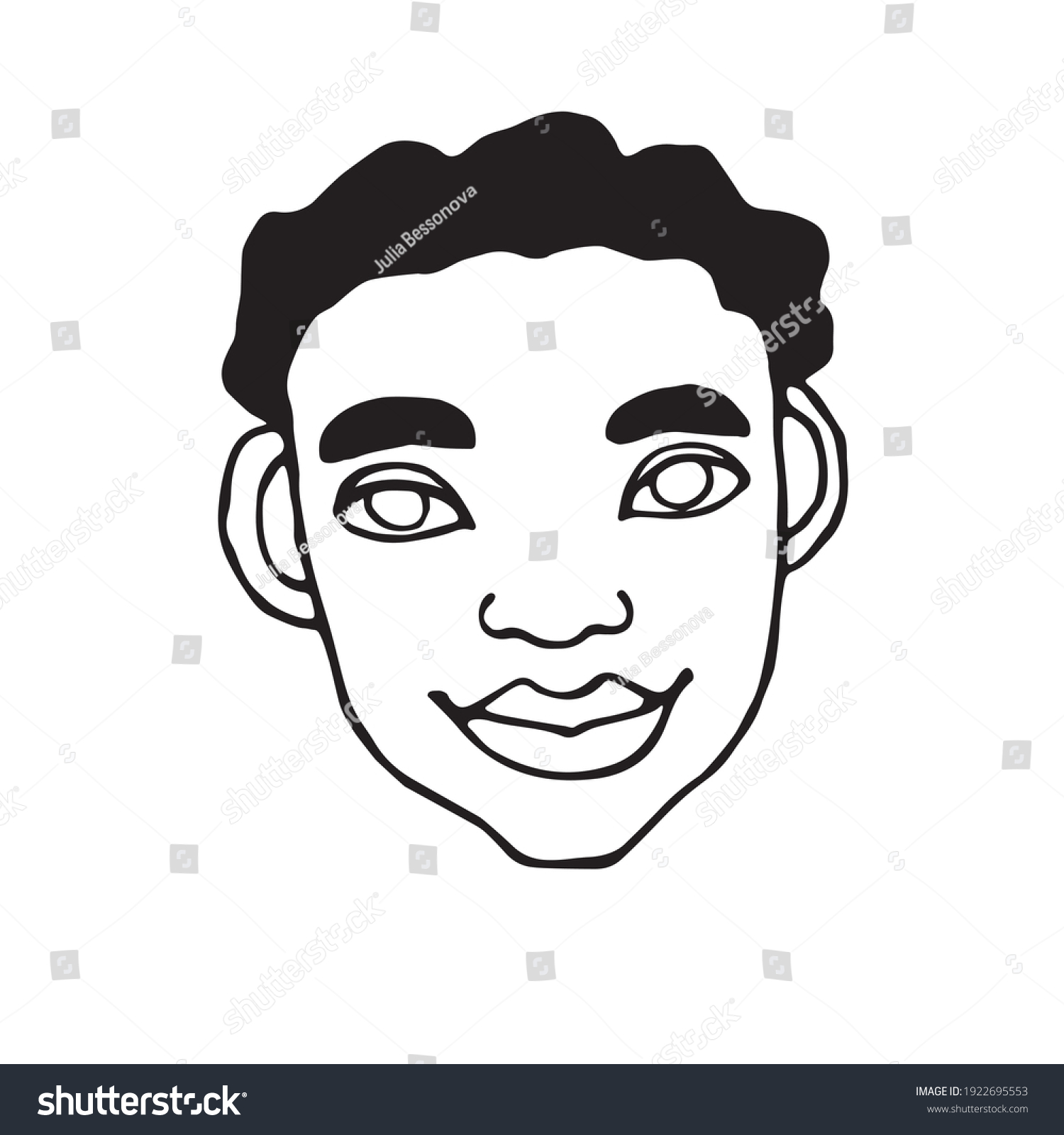 Vector Outline Face People Hand Drawn Stock Vector (Royalty Free ...