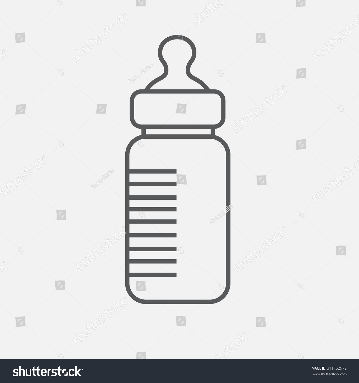 Download Vector Outline Icon Baby Bottle Baby Stock Vector ...