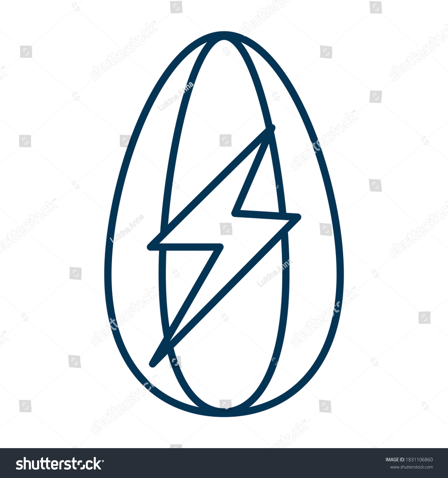 recommend clip art: Vector outline icon Sunflower grain with lightning. The energy value of the snack. Symbol, sign illustration isolated on white background