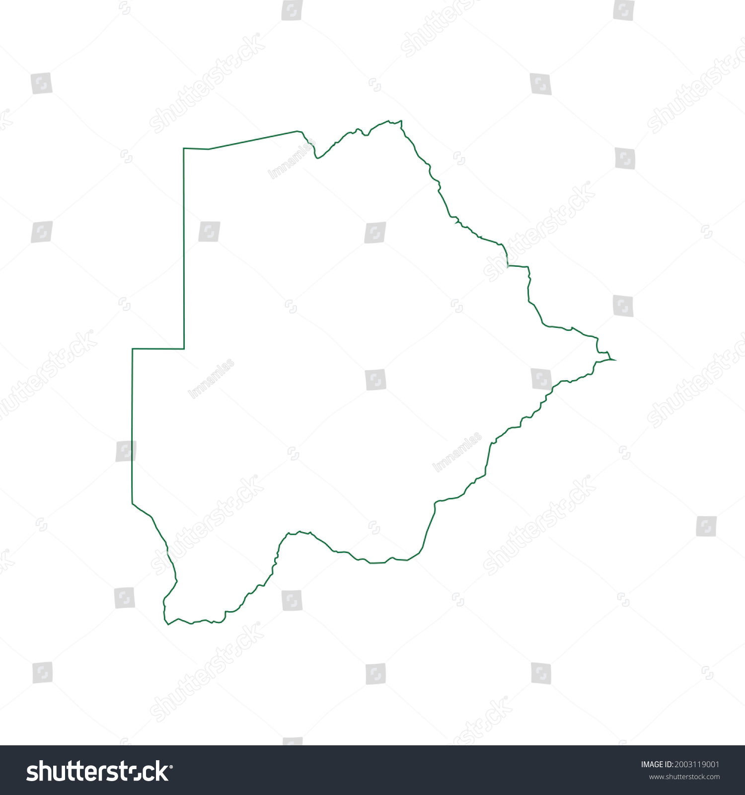 Vector Outline Map Botswana Isolated On Stock Vector Royalty Free