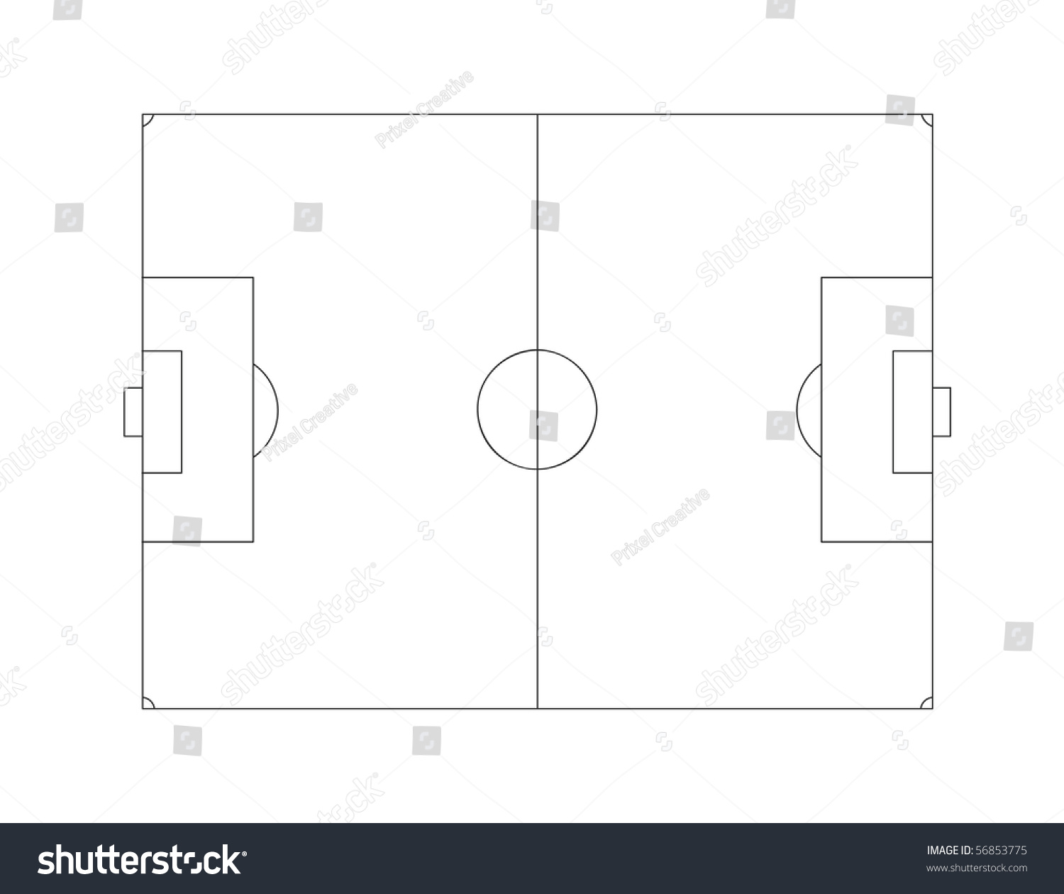 Vector Outline Lines On Soccer Football Stock Vector 56853775 ...