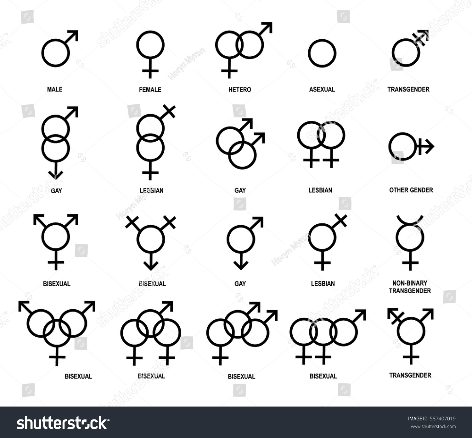 性別記号のベクター画像アウトラインアイコン のベクター画像素材 ロイヤリティフリー
