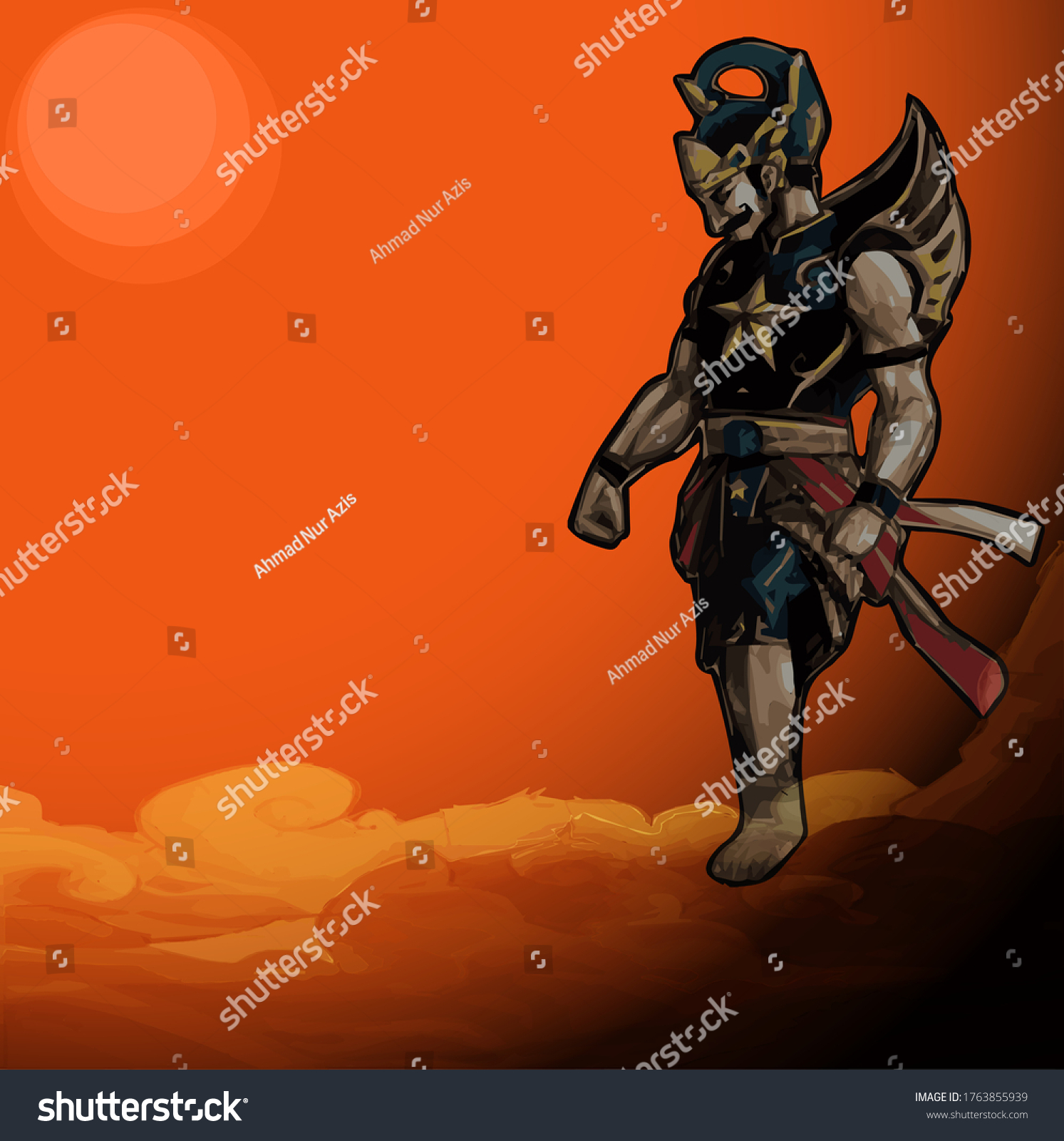 Vector Paint Brush Style Wayang Shadow Stock Vector (Royalty Free ...