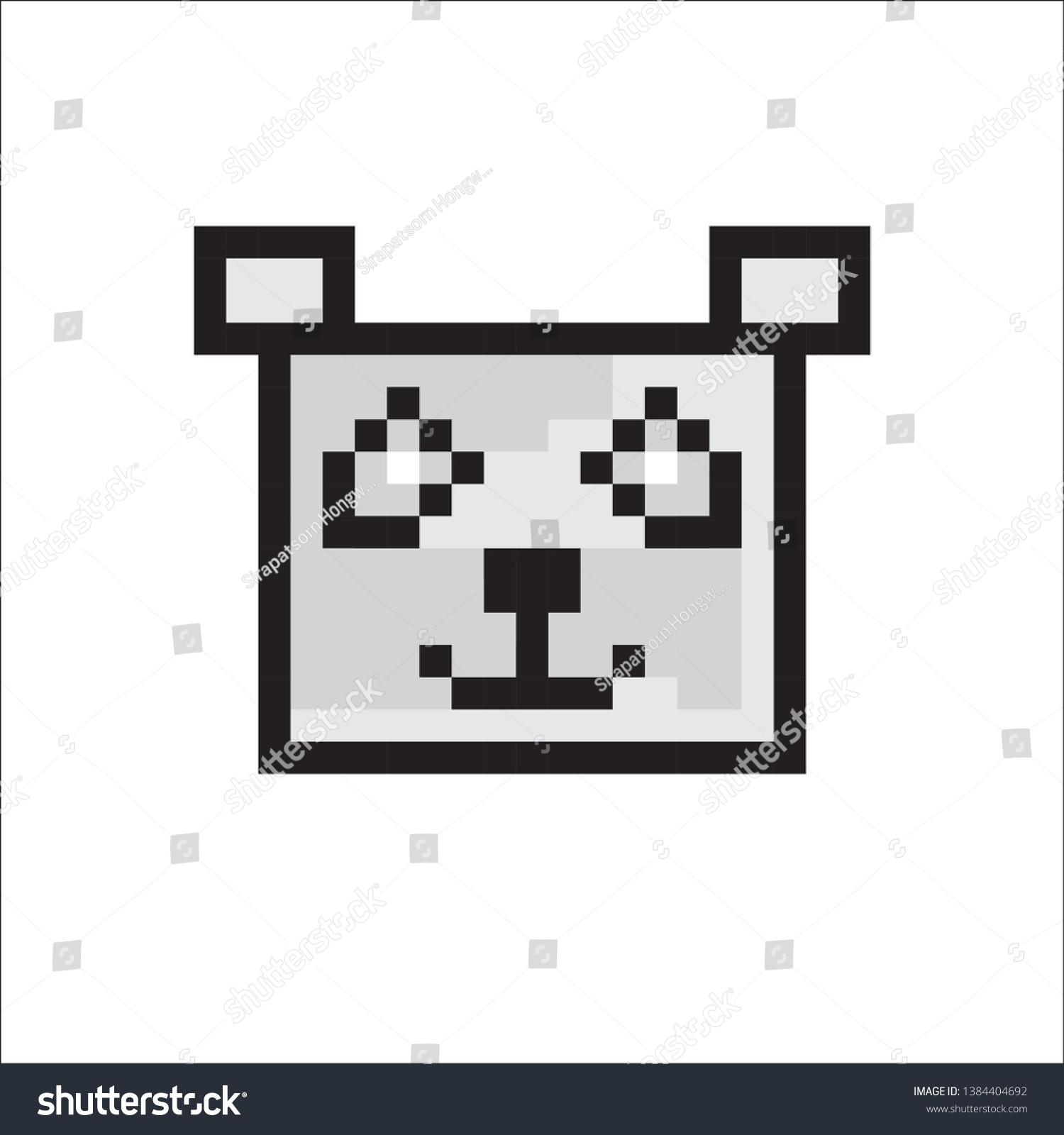 Vector Panda Pixel Art Cartoons Stock Vector (Royalty Free) 1384404692