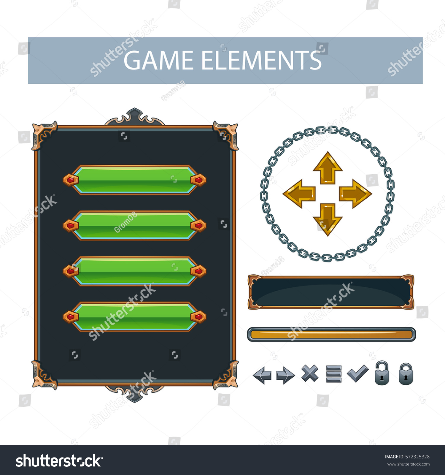 Vector Panel Buttons Game Interface Stock Vector (Royalty Free ...
