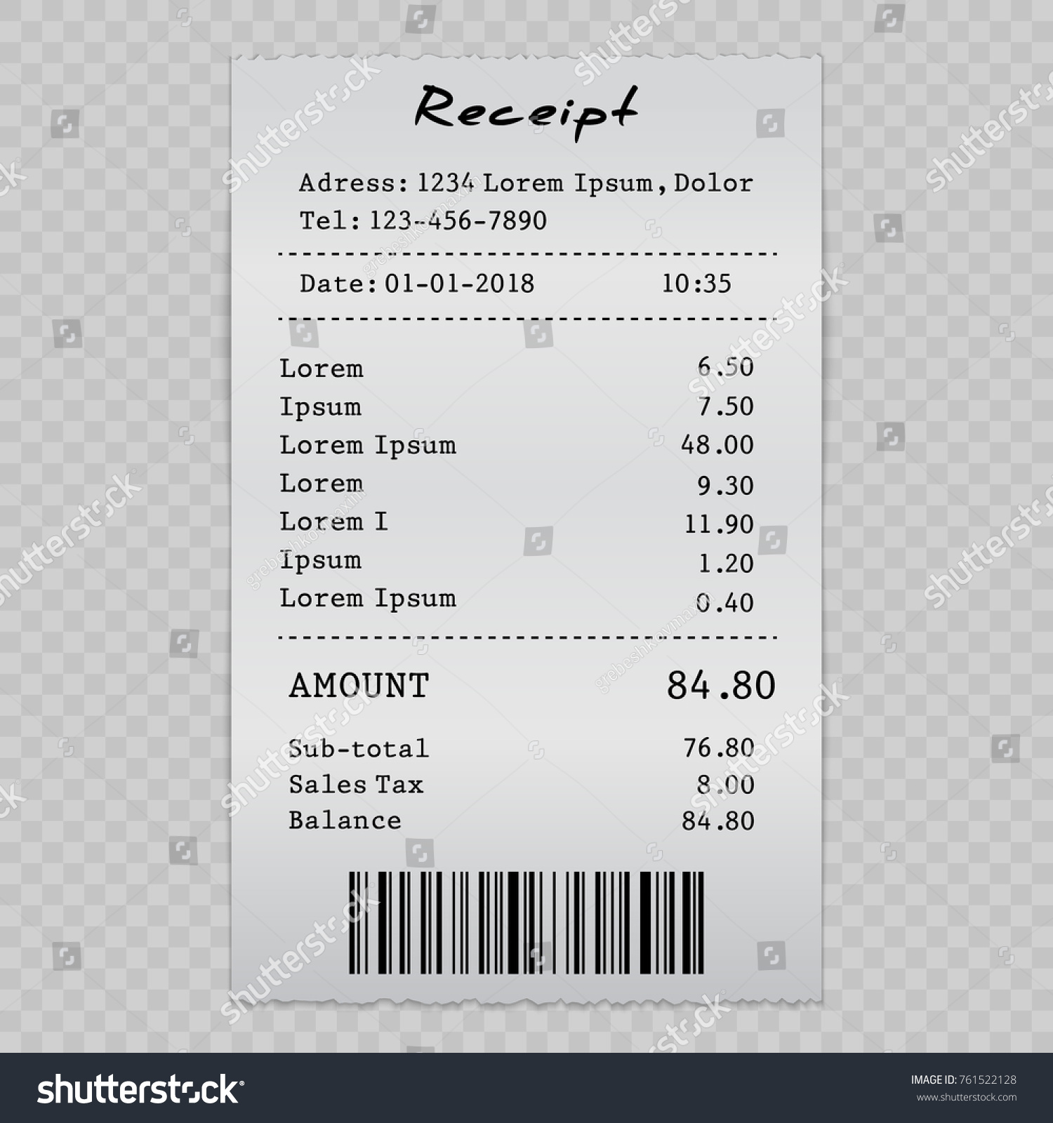 Sales tax on receipt Images, Stock Photos & Vectors | Shutterstock