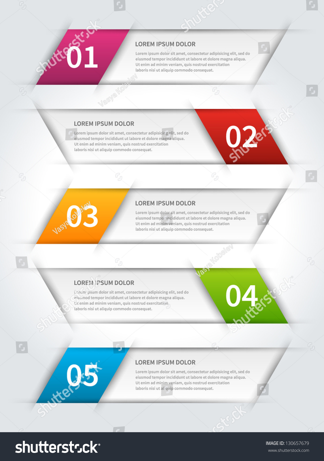 Vector Paper Lines Numbers Design Template Stock Vector (Royalty Free ...