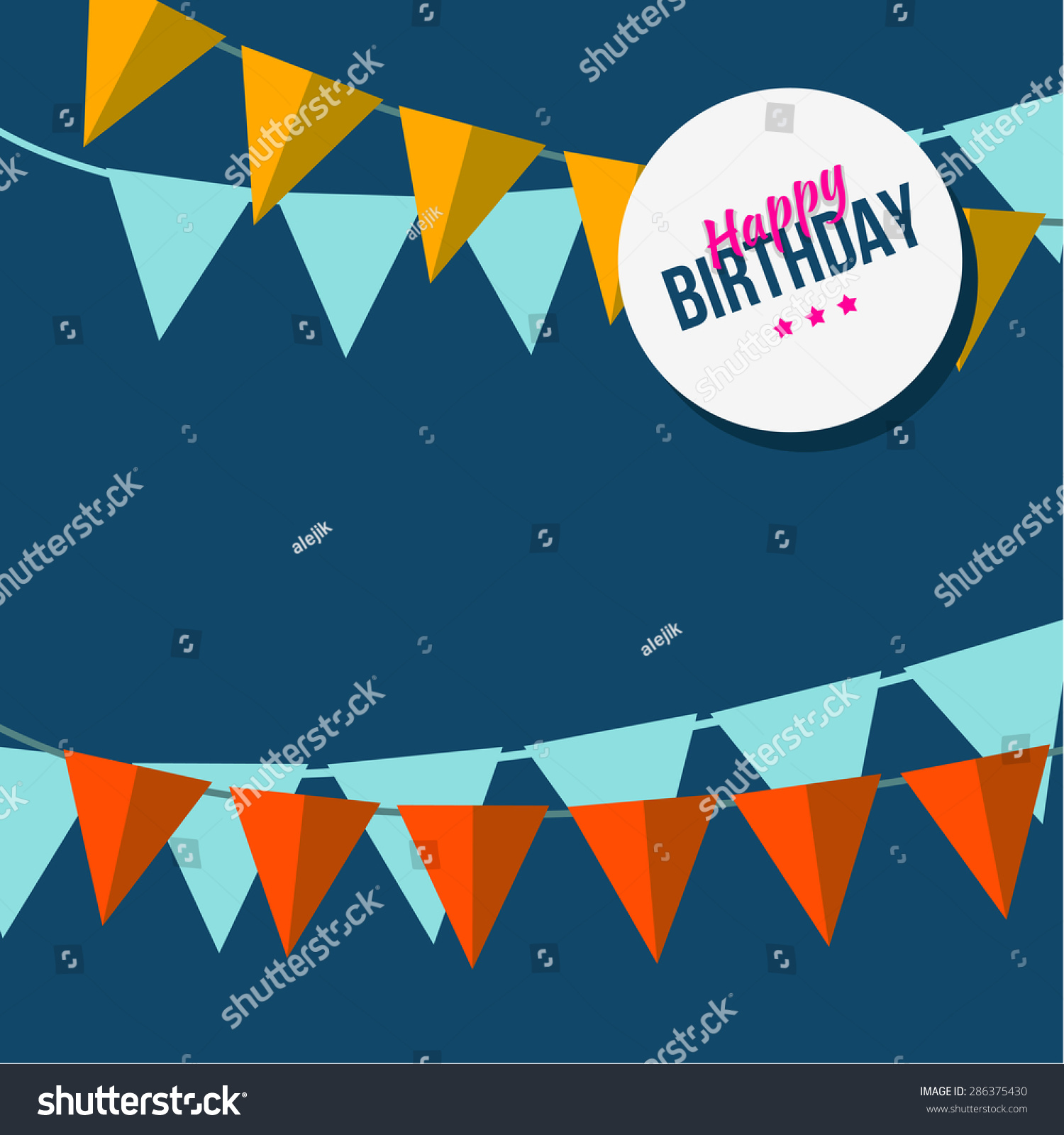 Vector Party Flags Illustration Multicolored Bright Stock Vector ...