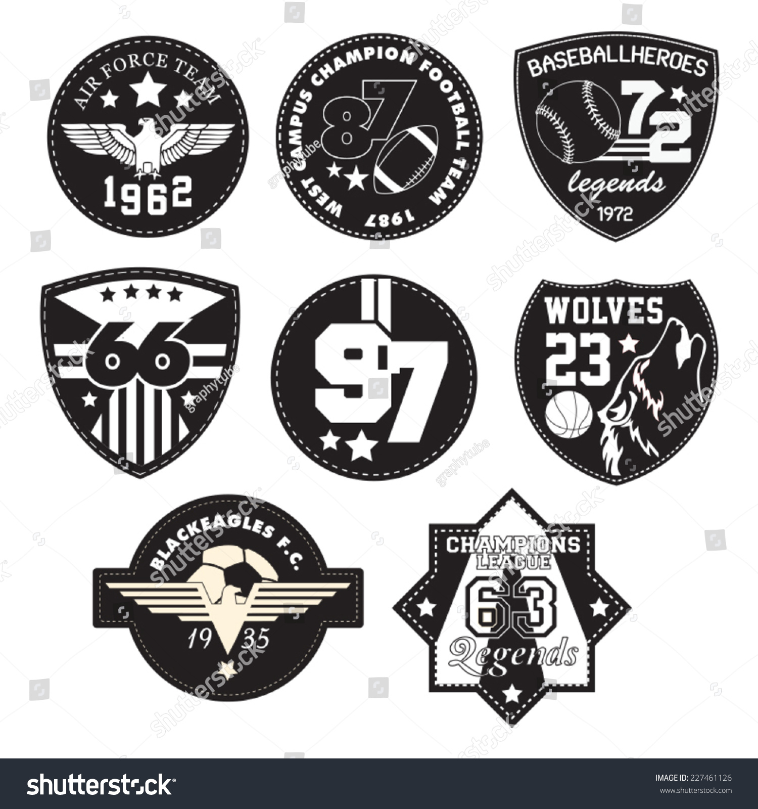 Vector Patch Black White Vector de stock (libre de regalías)227461126