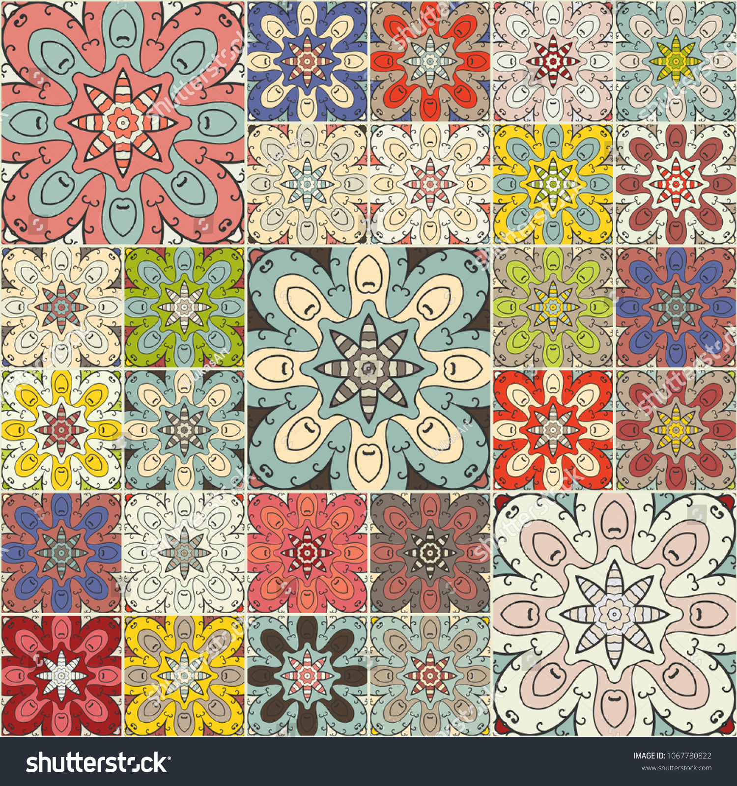 Vector Patchwork Quilt Pattern Vintage Decorative Elements Hand Drawn Background Vector Patchwork Quilt Pattern Vintage Decorative Elements Hand Drawn Background
