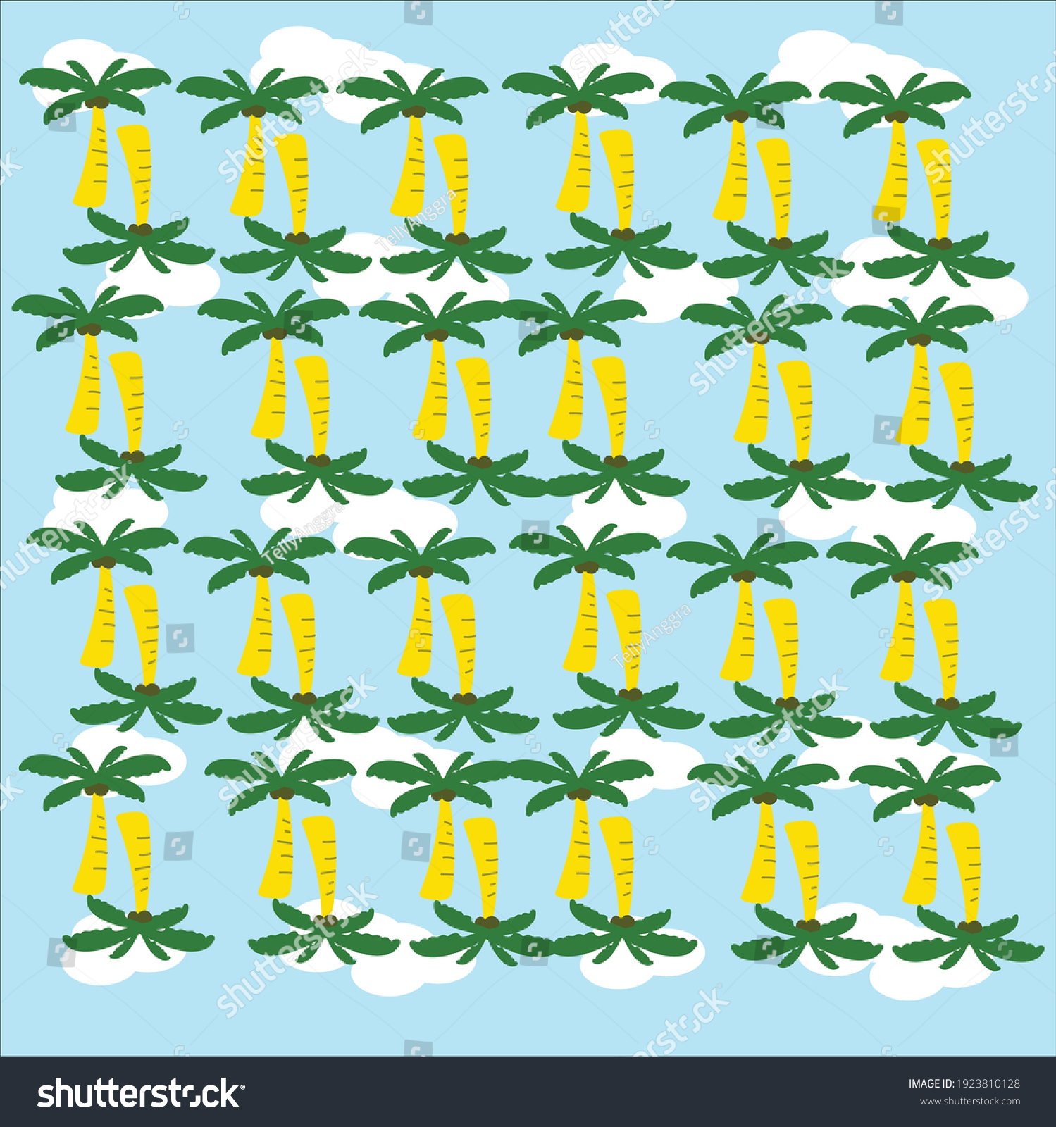 Vector Pattern Coconut Tree Illustration Stock Vector (Royalty Free ...