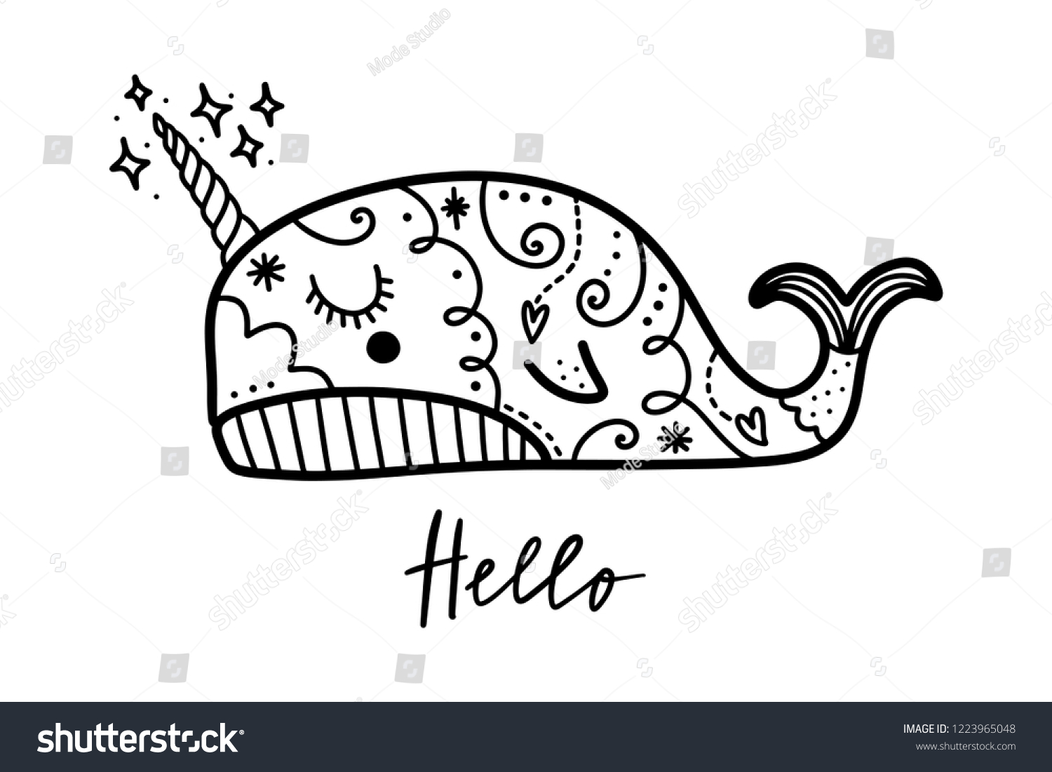 722 Narwhal coloring book Images, Stock Photos & Vectors | Shutterstock