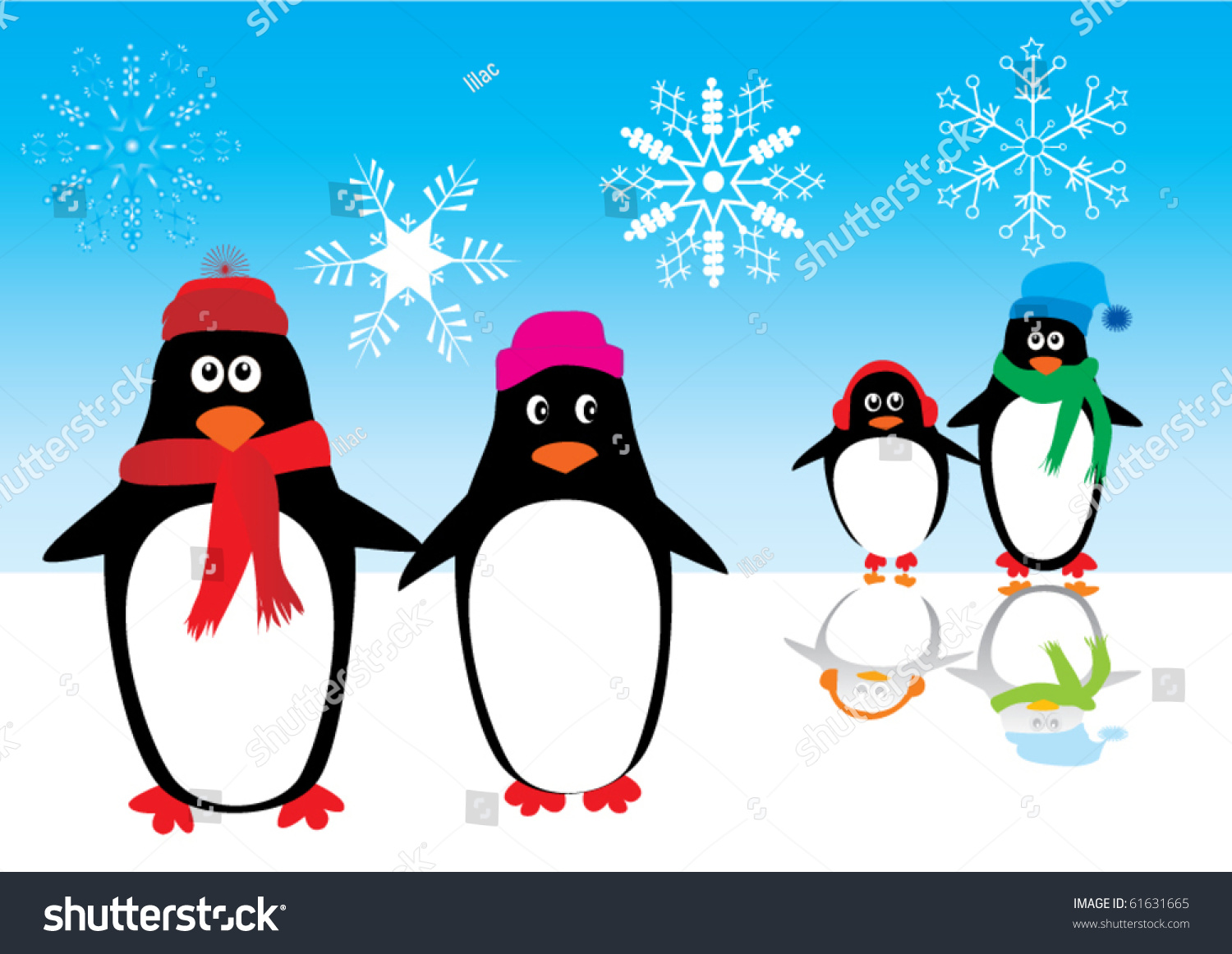 Vector Penguin Family - 61631665 : Shutterstock