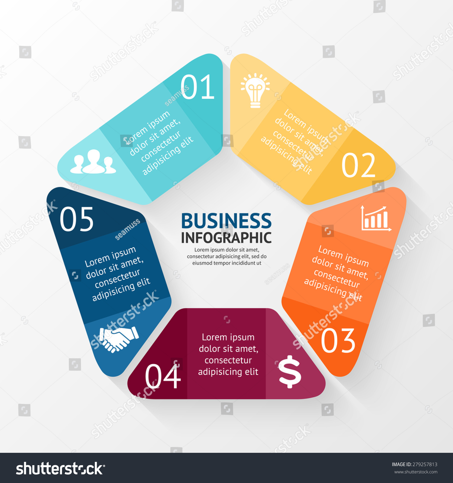 Vector Pentagon Infographic Template Cycle Diagram Stock Vector Royalty Free 279257813 4100