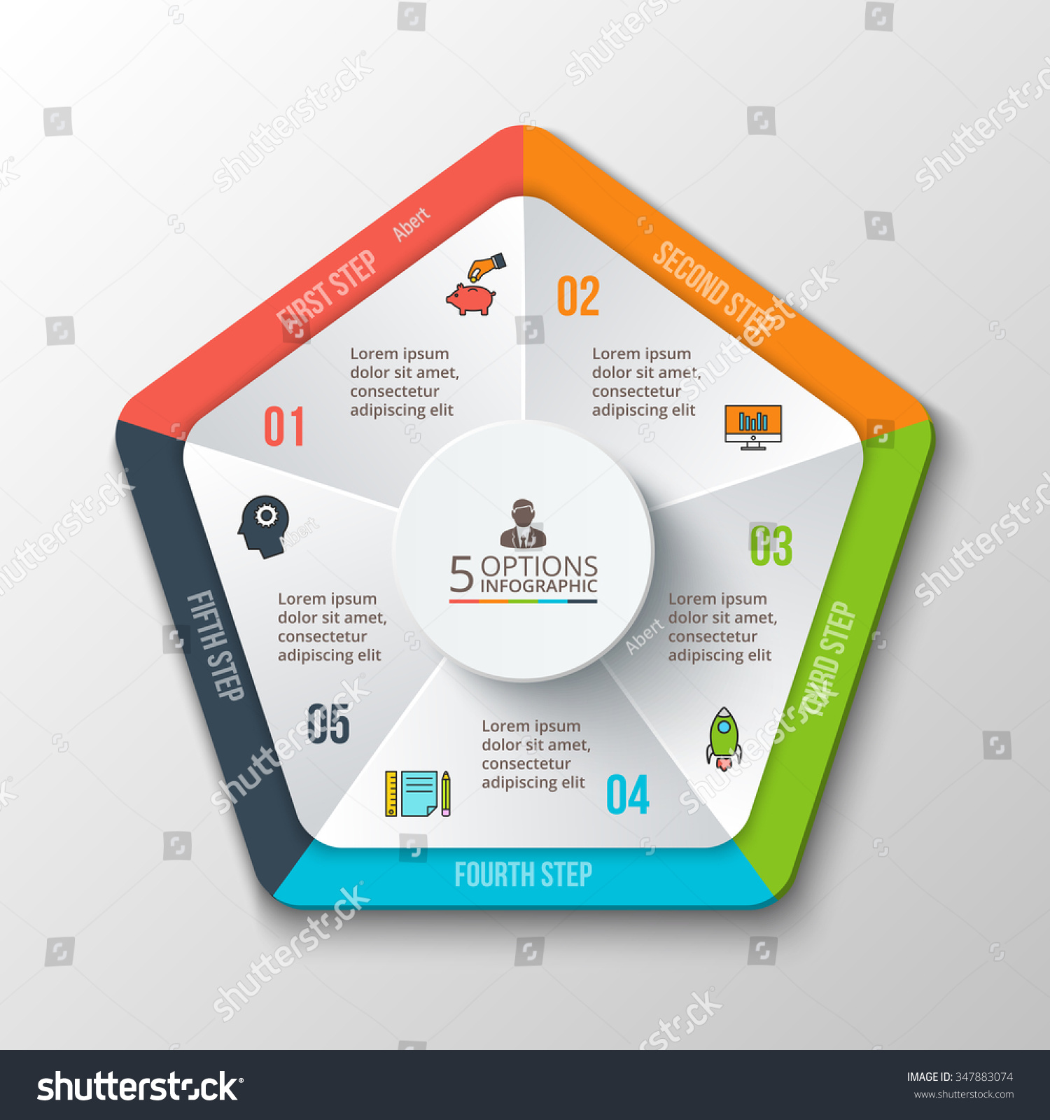 Vector Pentagon Infographic Template Cycle Diagram Stock Vector Royalty Free 347883074 1115