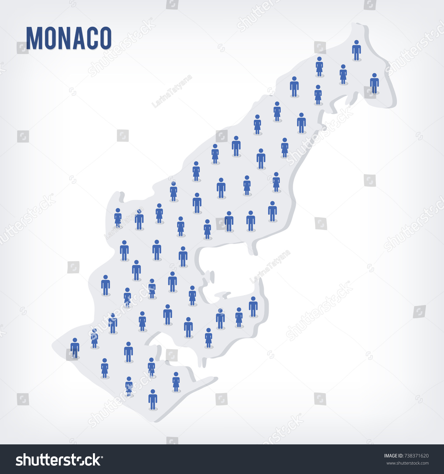 Vector People Map Monaco Concept Population vector de stock (libre de