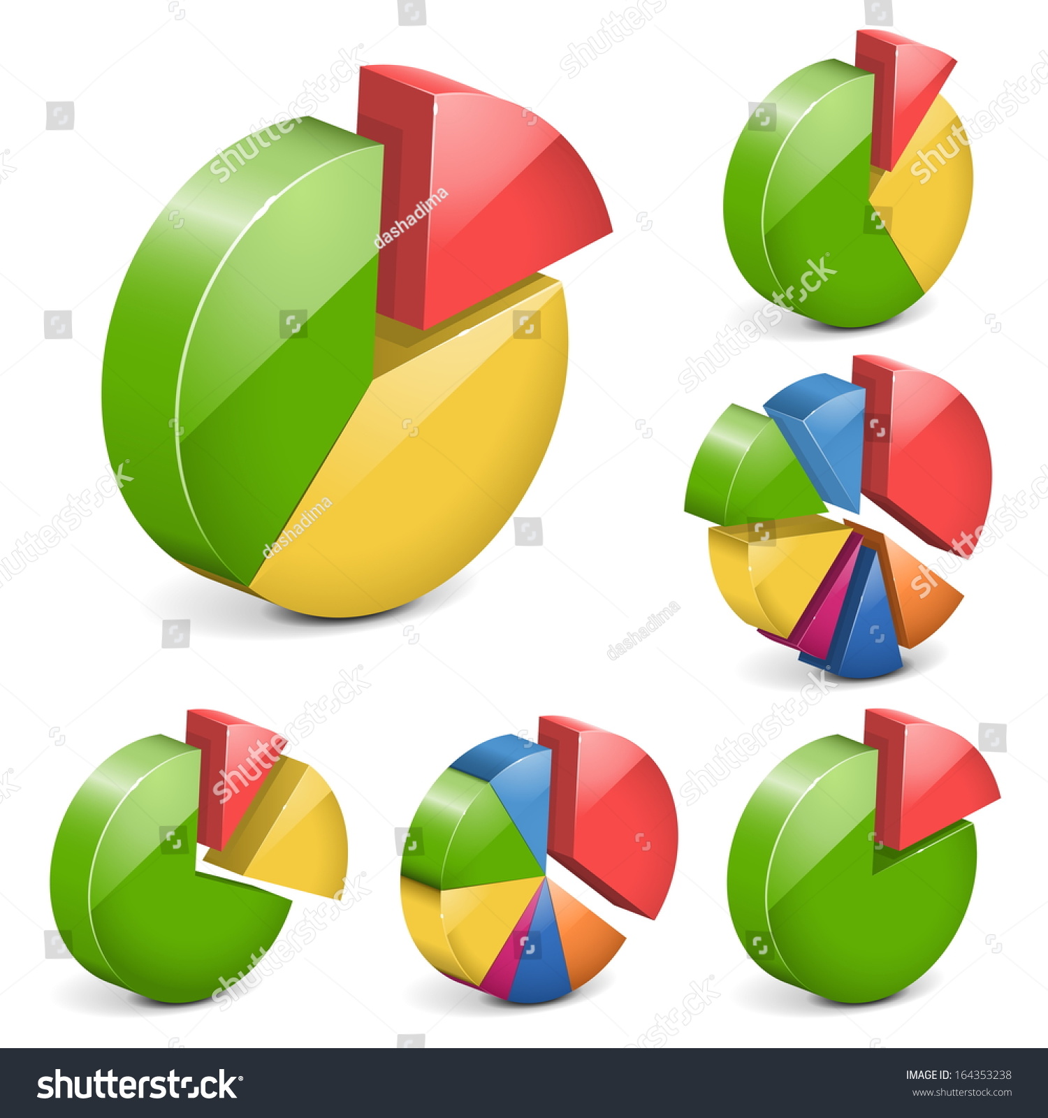 Vector Pie Charts - 164353238 : Shutterstock