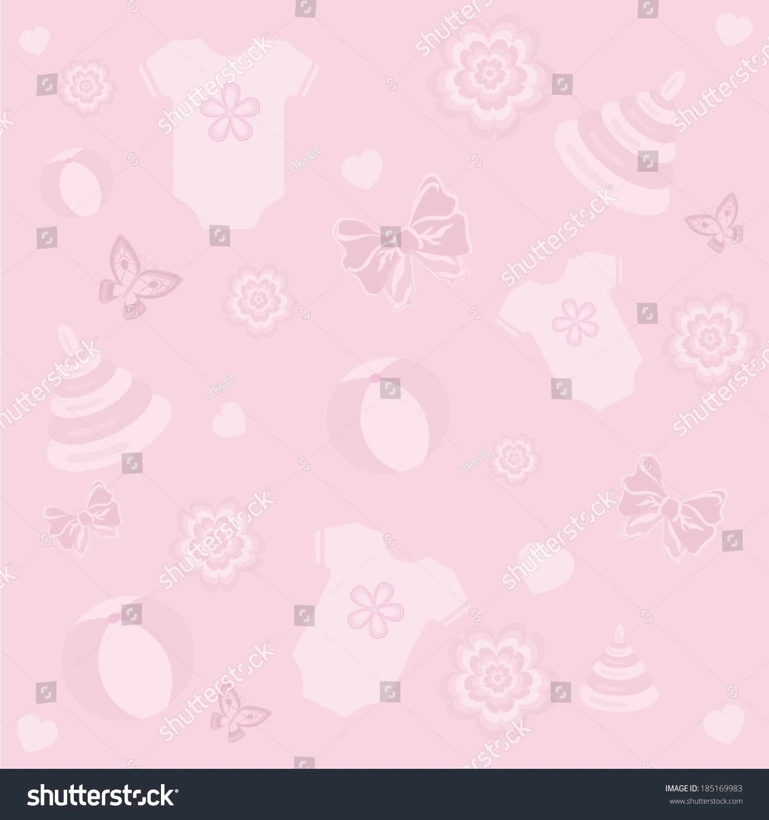 Vector Pink Baby Background Stock Vector (Royalty Free) 185169983