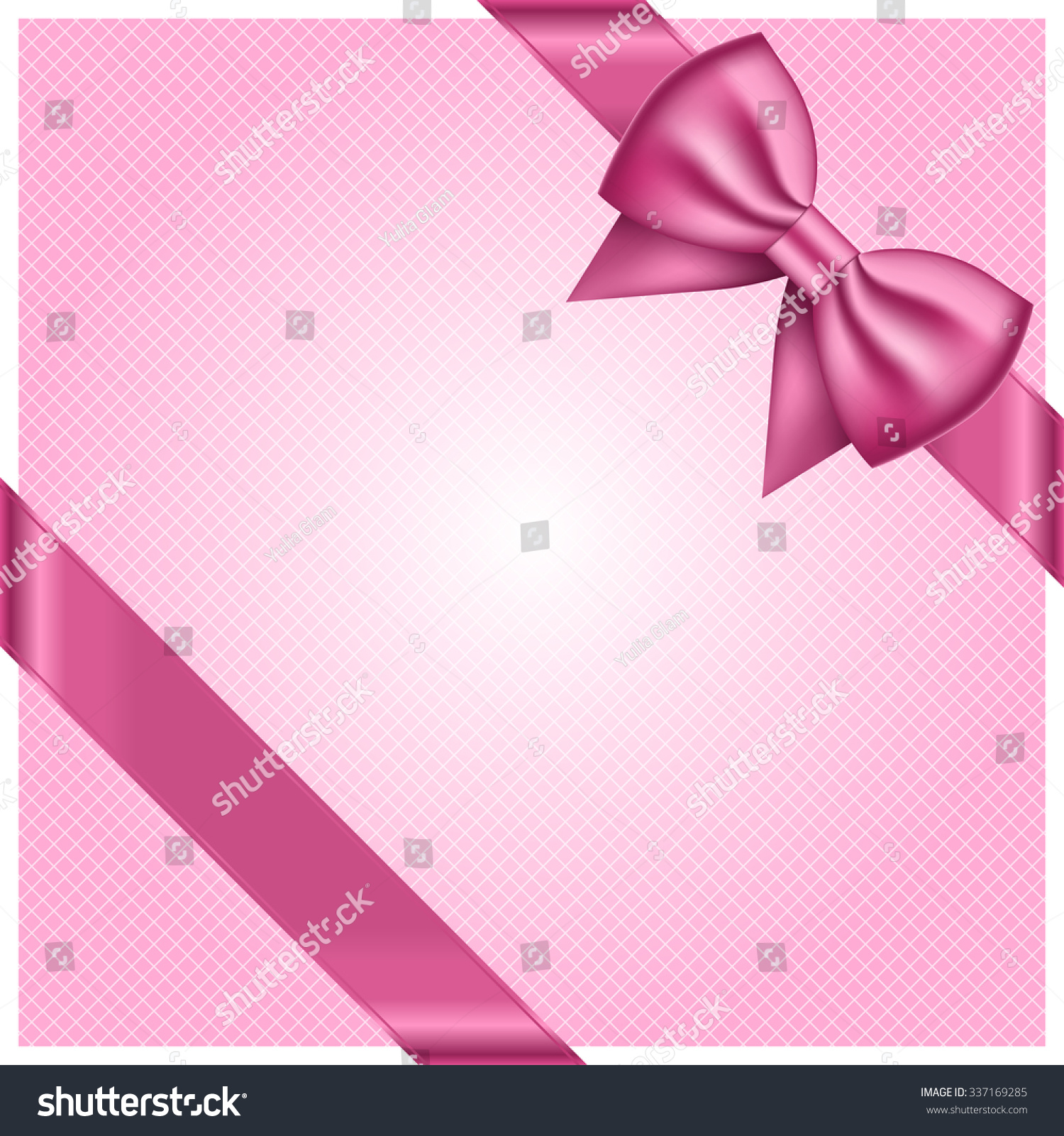 Vector Pink Background Cute Bow Stock Vector 337169285 - Shutterstock