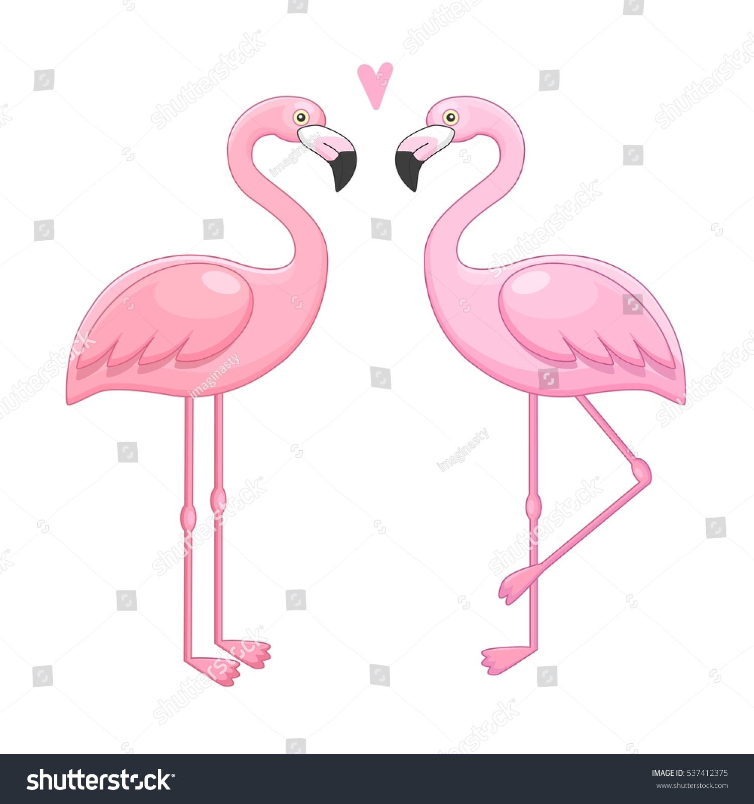 Vector Pink Flamingos Illustration Couple Tropical Stock Vector 537412375 Shutterstock 7093