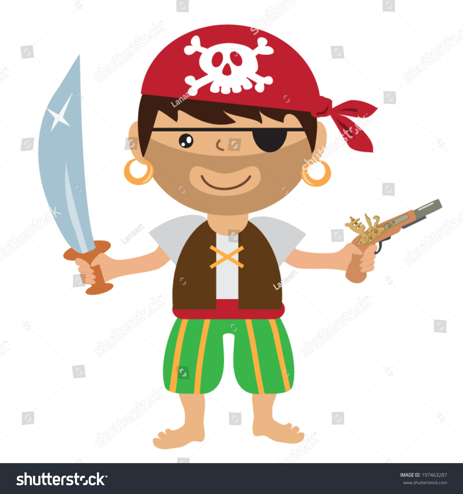 Vector Pirates Illustration Stock Vector 197463287 - Shutterstock